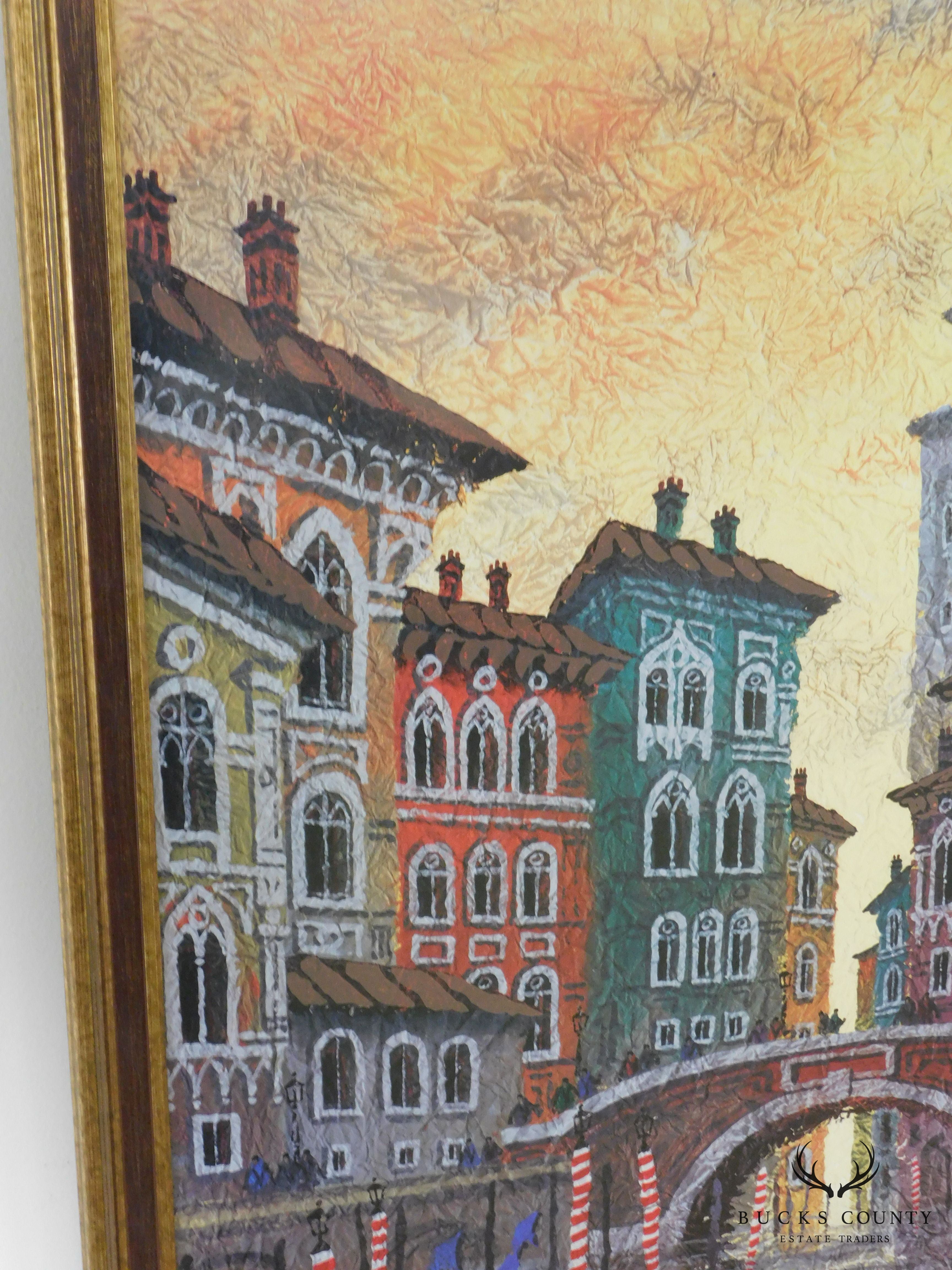 Anatole Krasnyansky "Venice Yellow Sunset" Framed Print