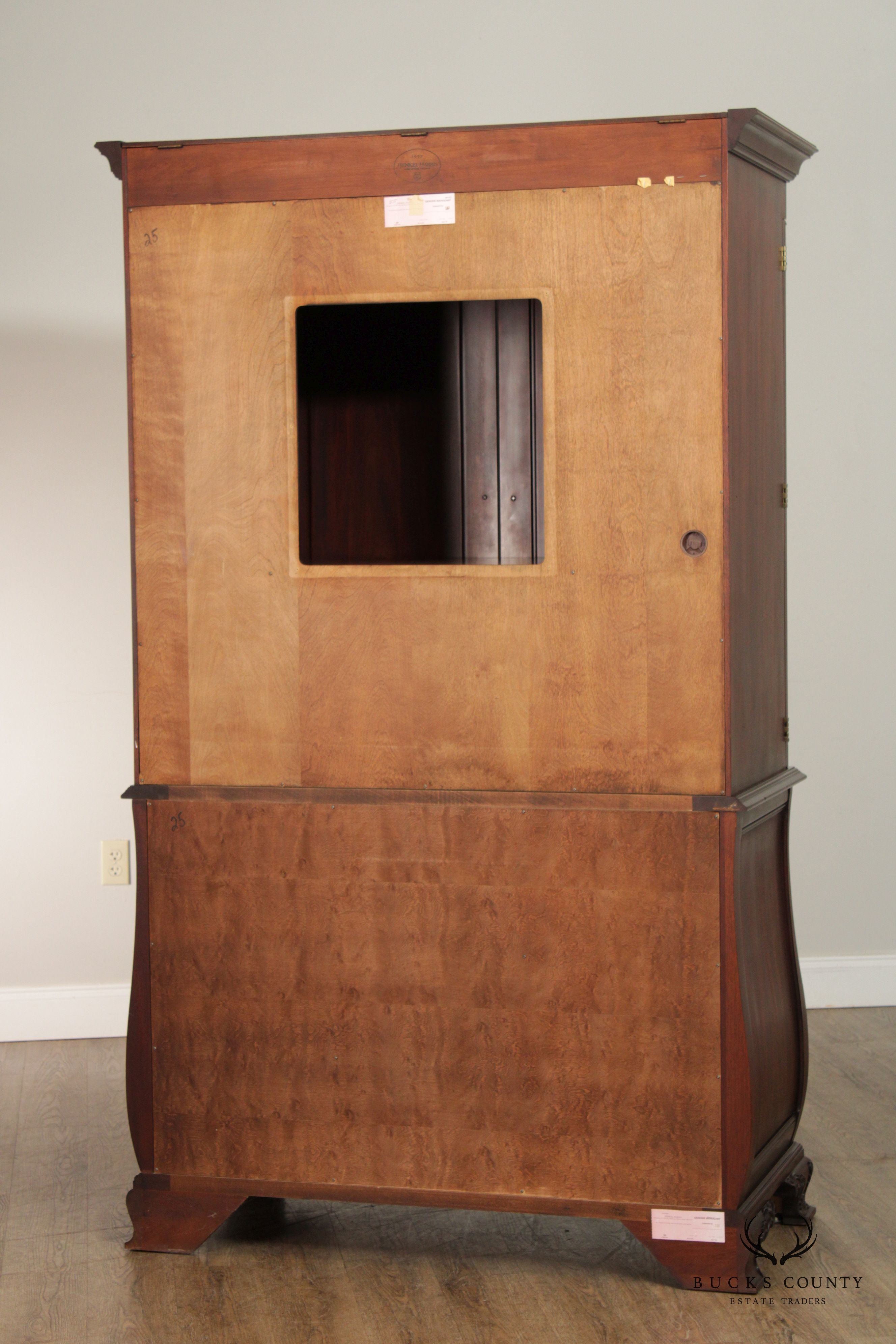 Henkel Harris Mahogany Bombe Armoire Cabinet