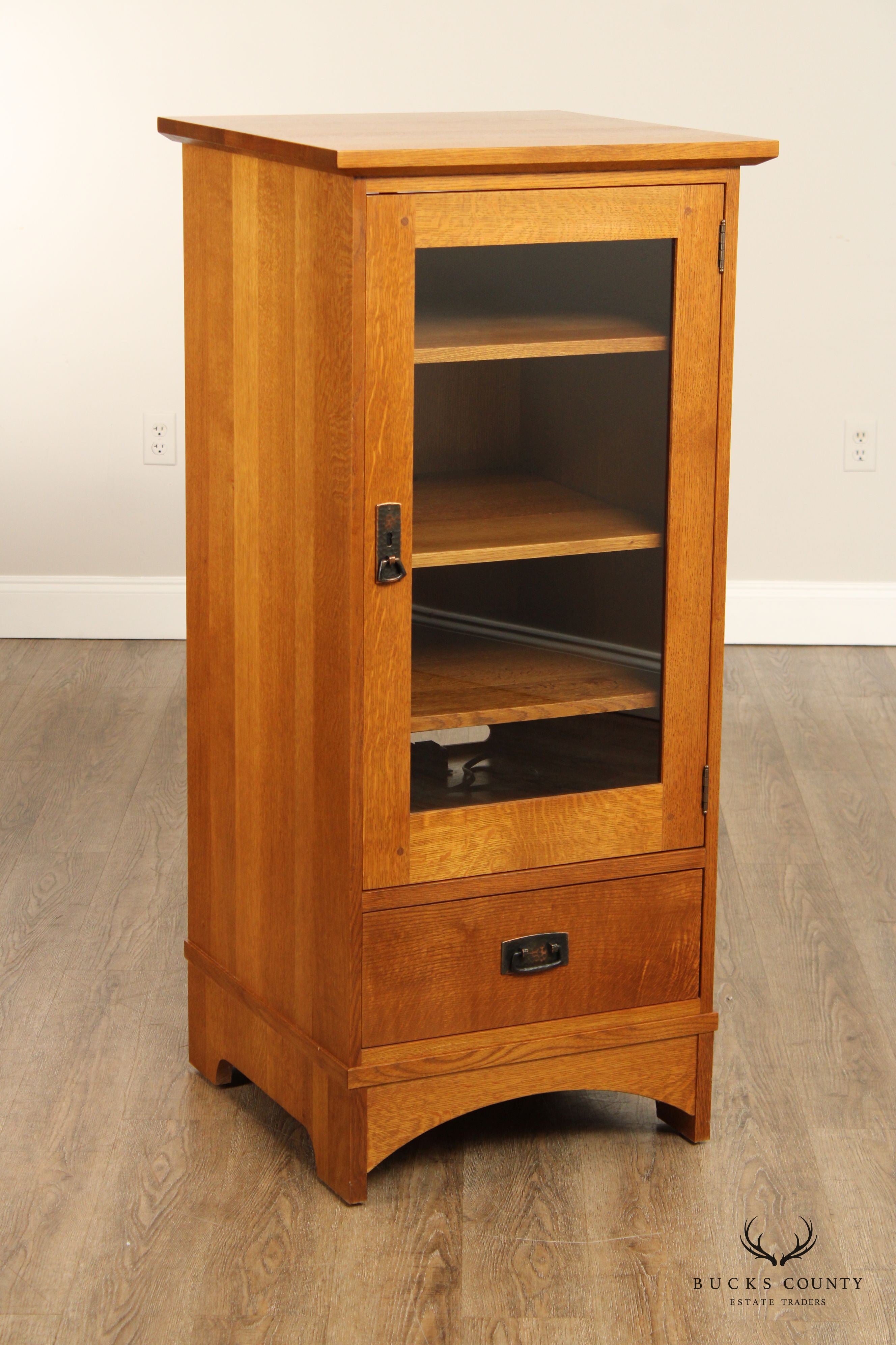 Stickley Mission Collection Oak One Door Media Cabinet