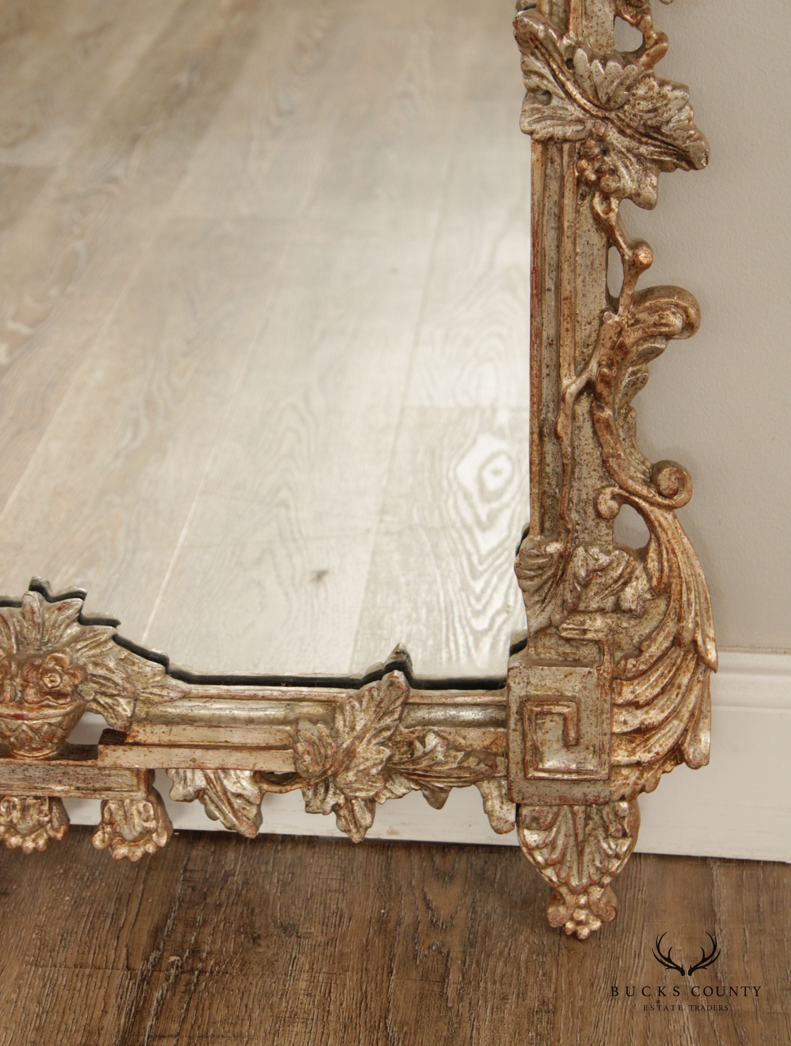 Italian Neoclassical Style Silvered Giltwood Wall Mirror