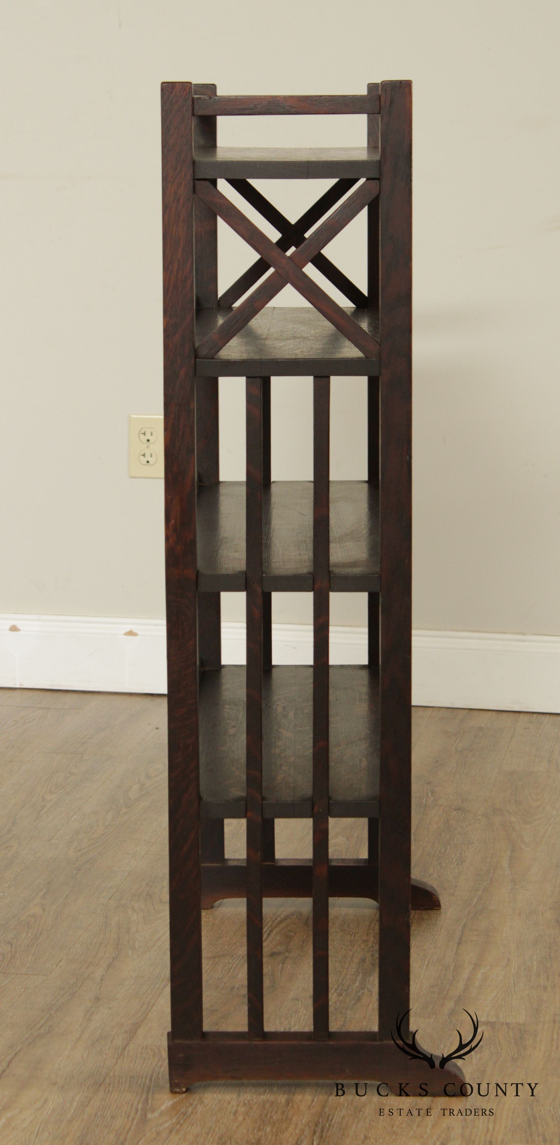 Antique Mission Oak 4 Tier Book Rack