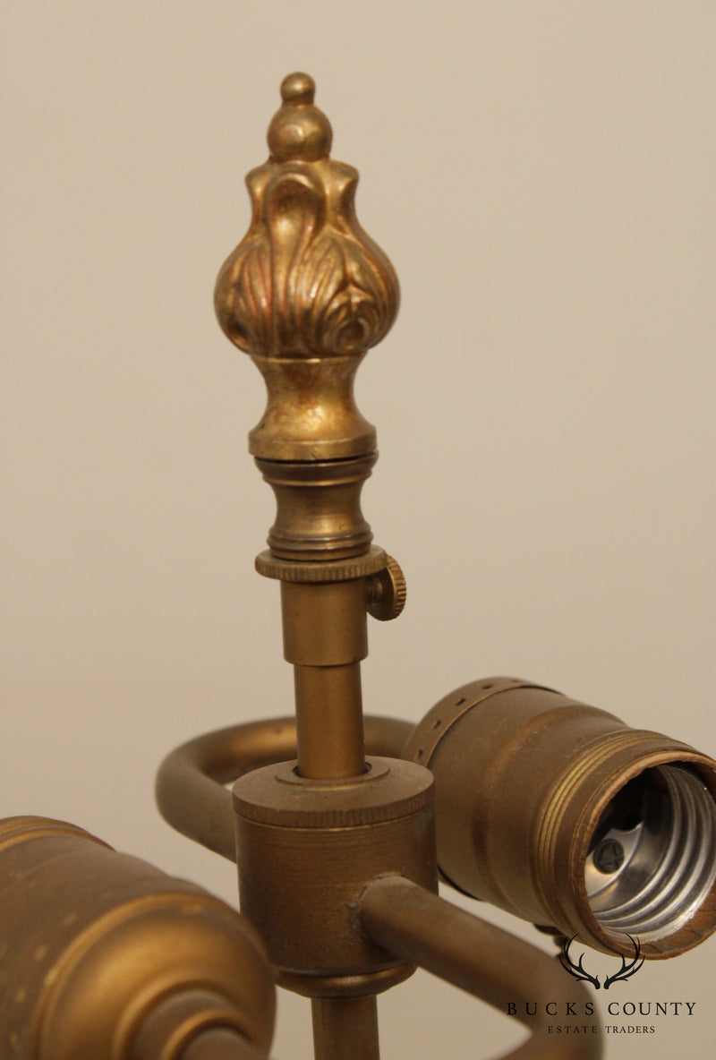French Empire Style Vintage Bronze Candelabra Table Lamp