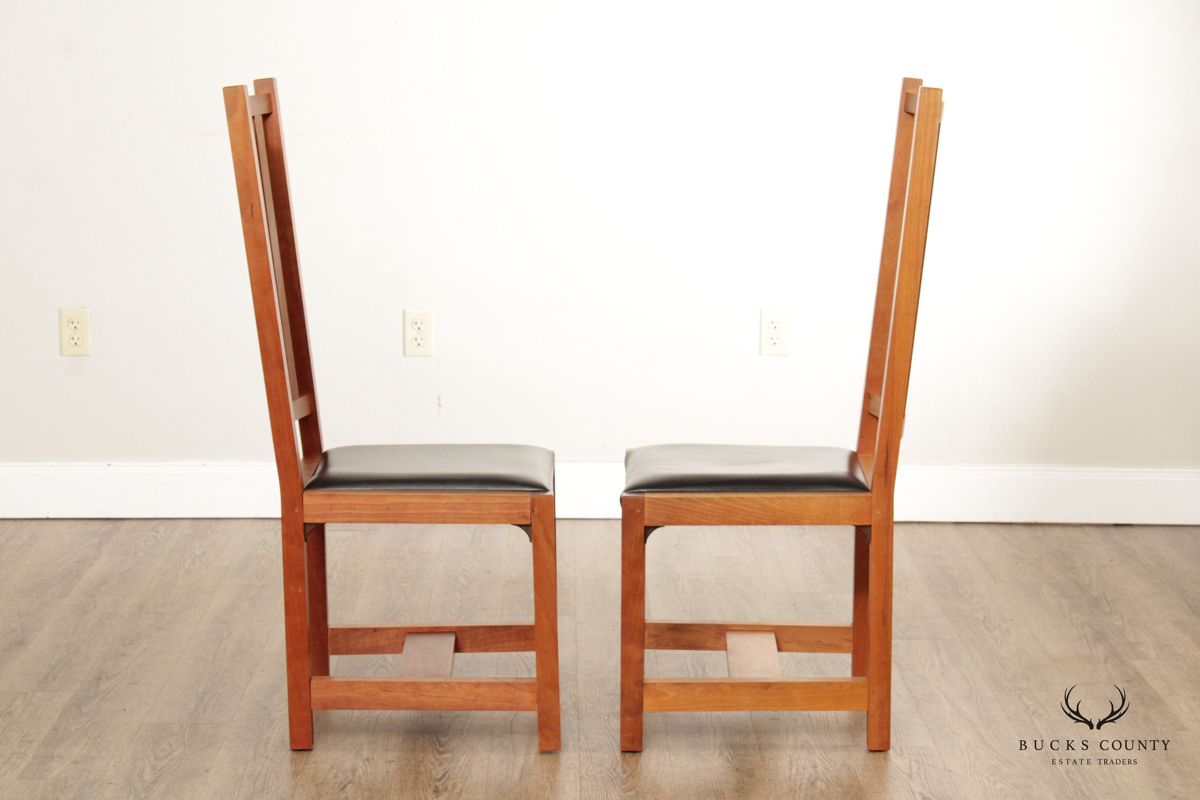 Thomas Moser Mission Style Pair Cherry Side Chairs