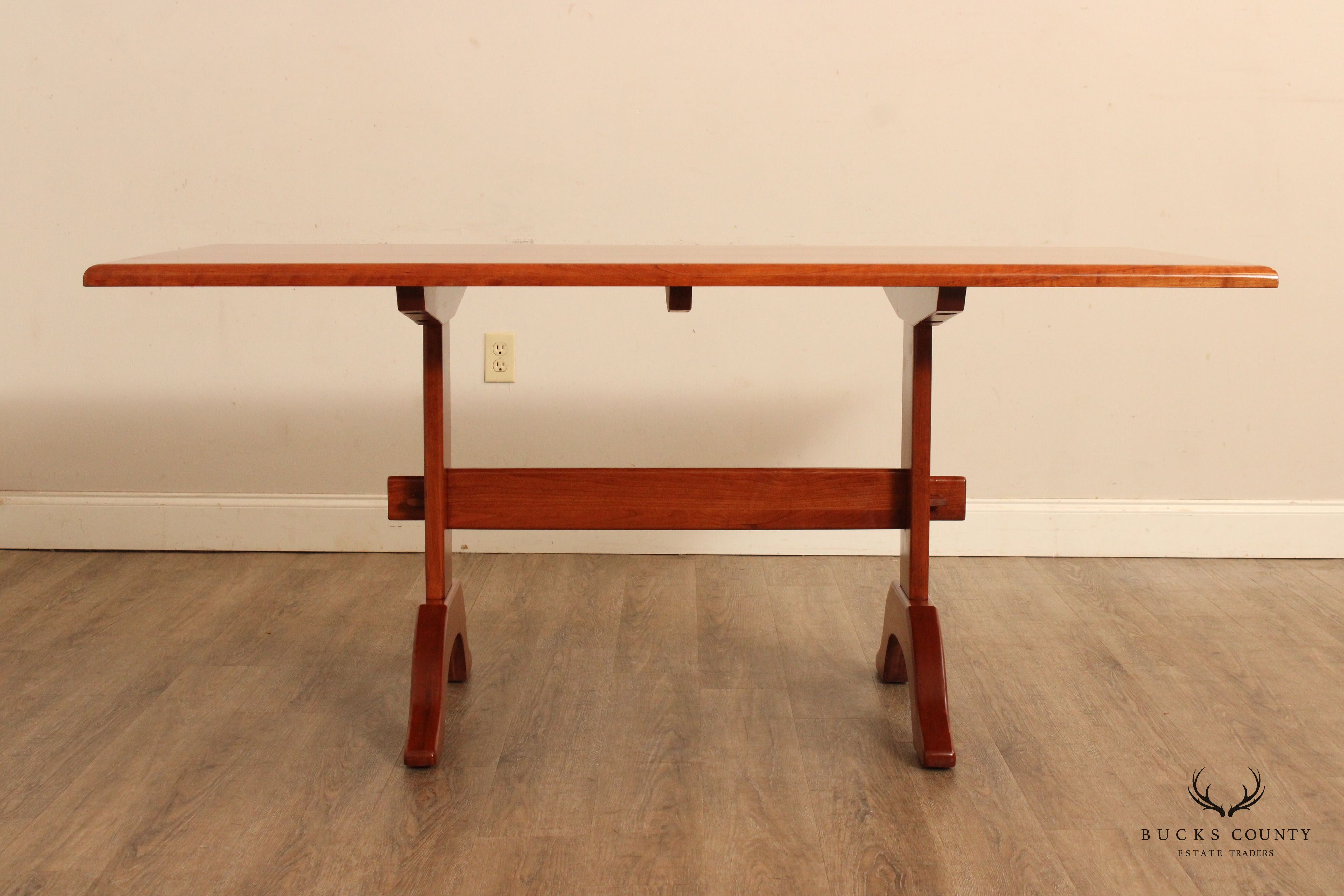 Hunt Country Furniture Custom Crafted Solid Cherry Trestle Dining Table