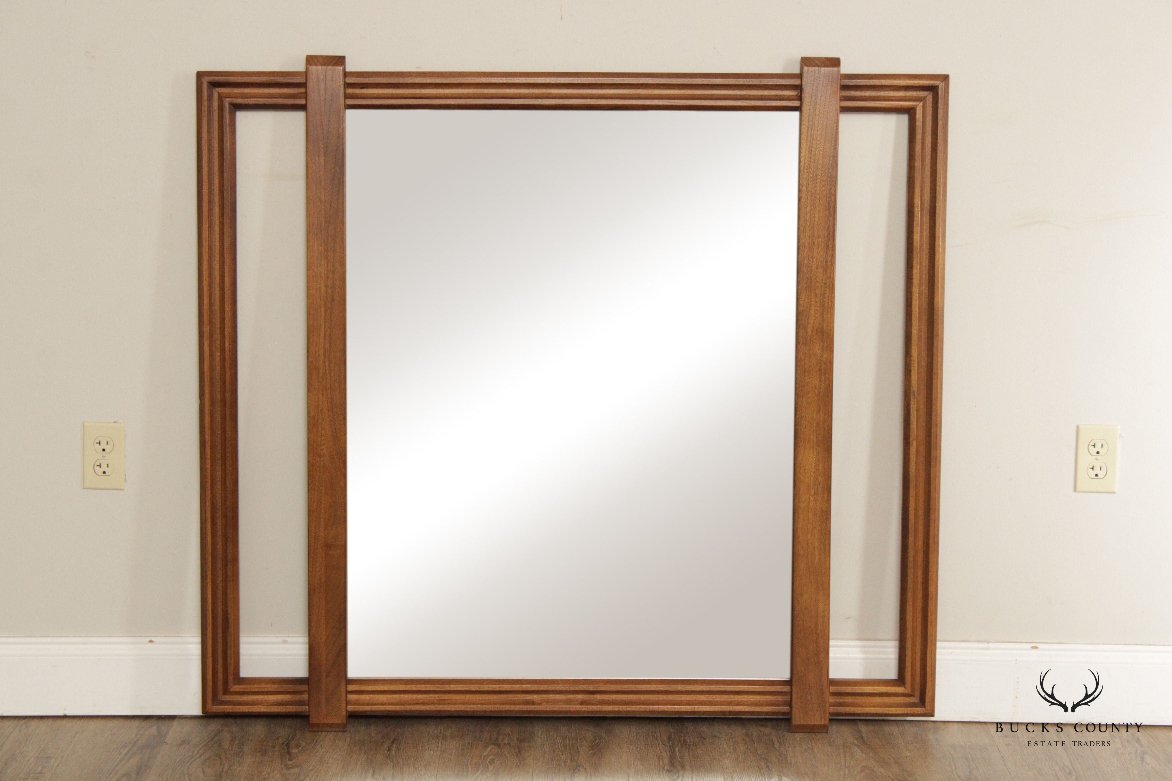 Lane Mid Century Modern Walnut Wall Mirror