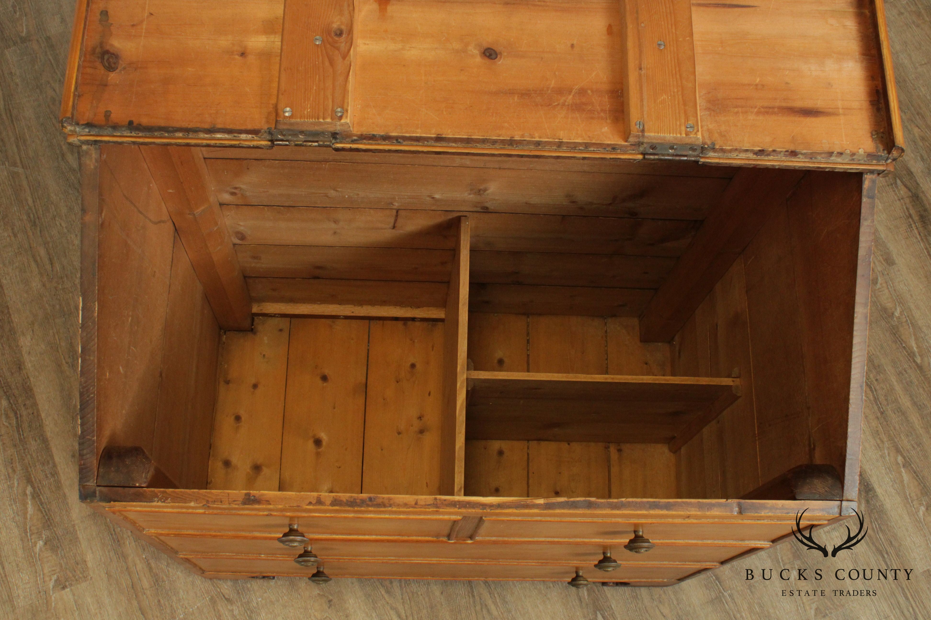 Antique 19th Century American Pine Sugar Chest