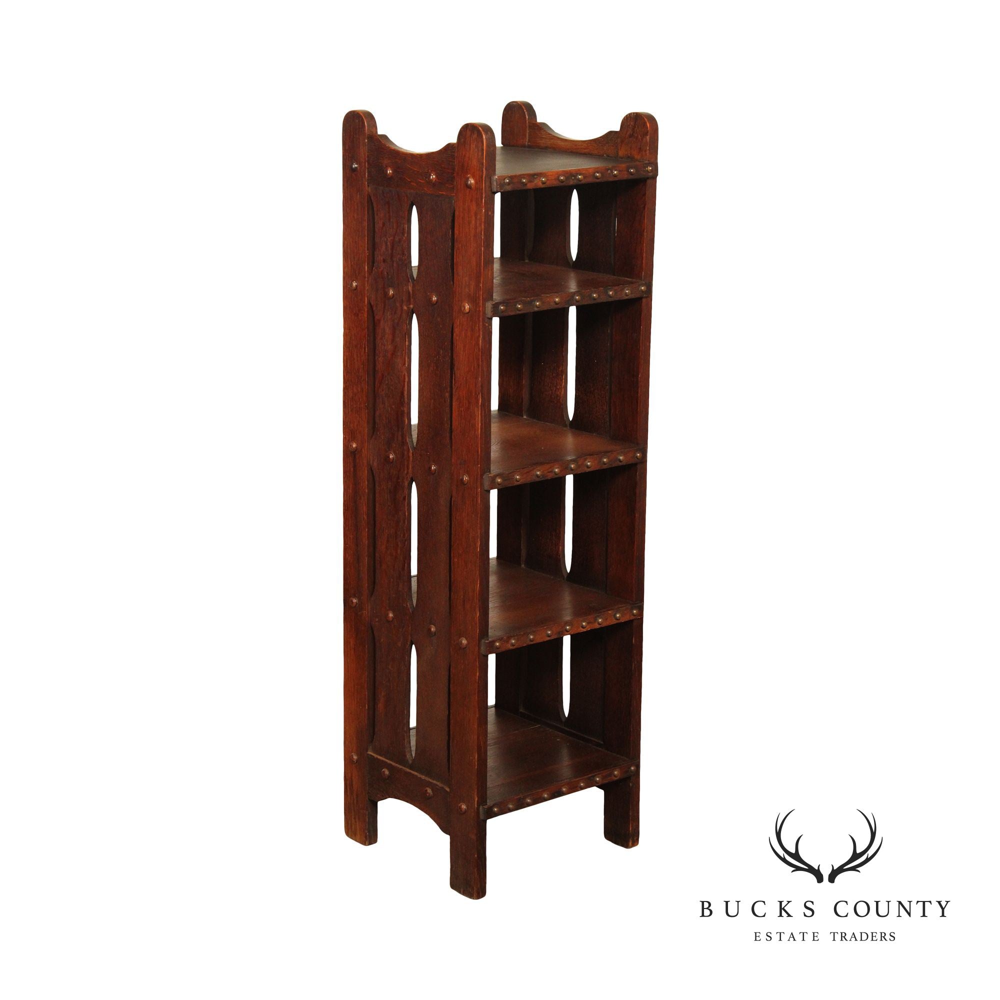 Antique Mission Oak Open Bookshelf Etagere