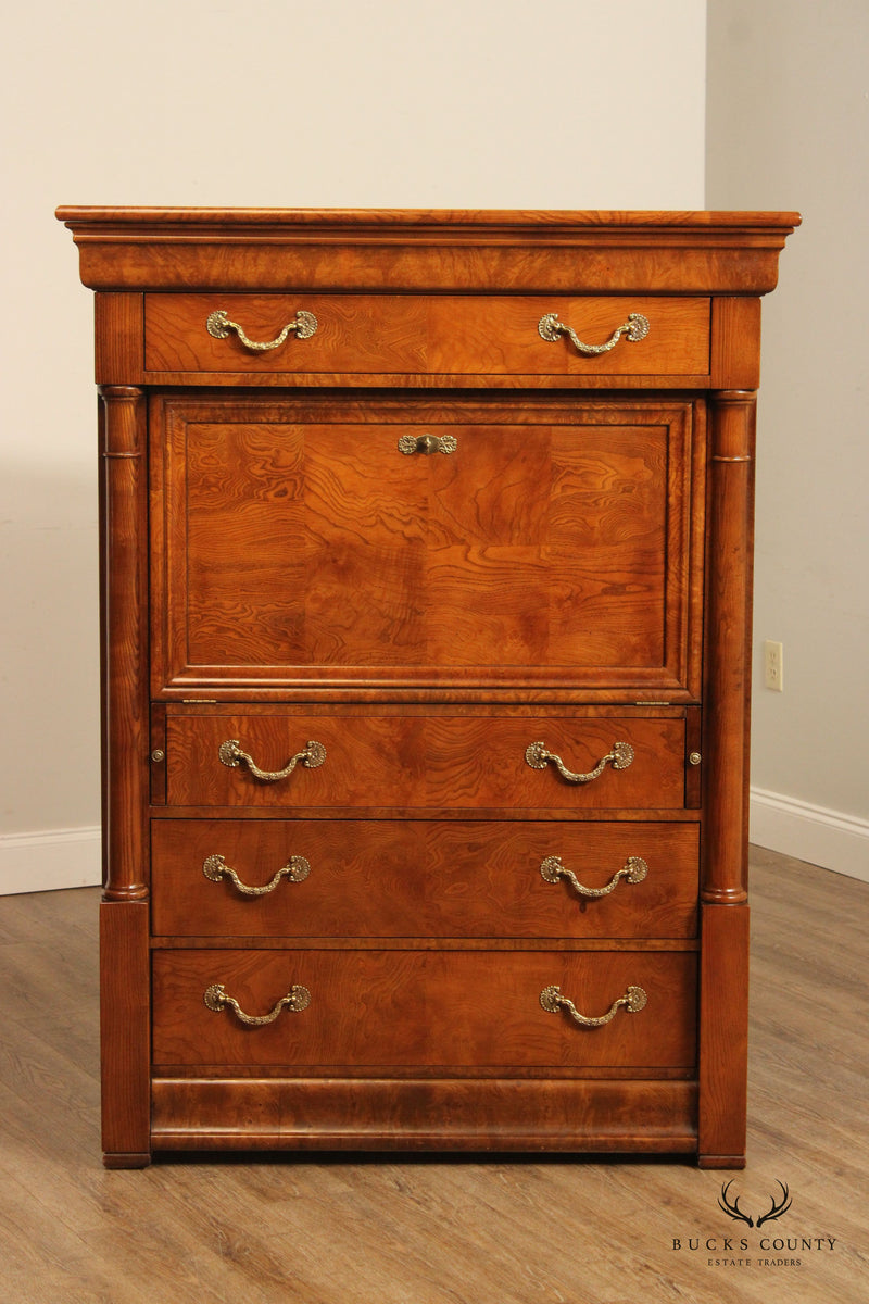 Henredon French Empire Style Burl Secretaire a Abattant