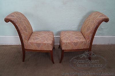 Quality Pair of Slipper Chairs w/ Ralph Lauren Upholstery