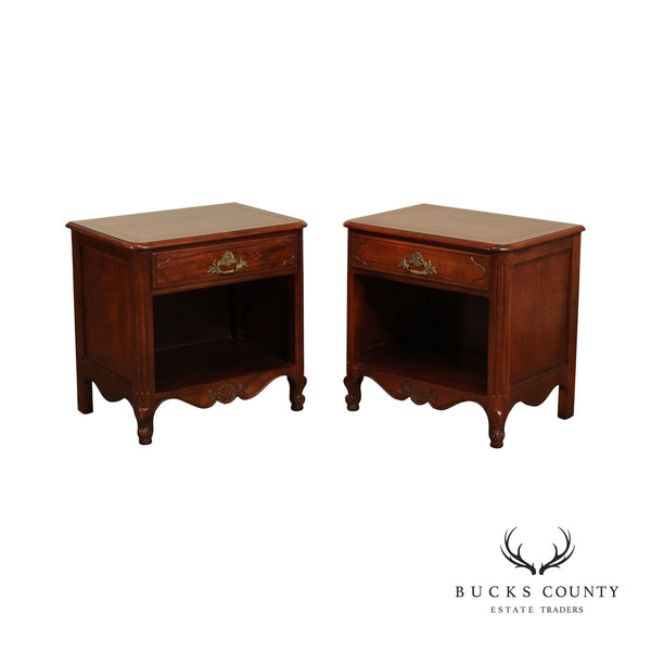 Baker Furniture French Provincial Style Pair of Nightstands