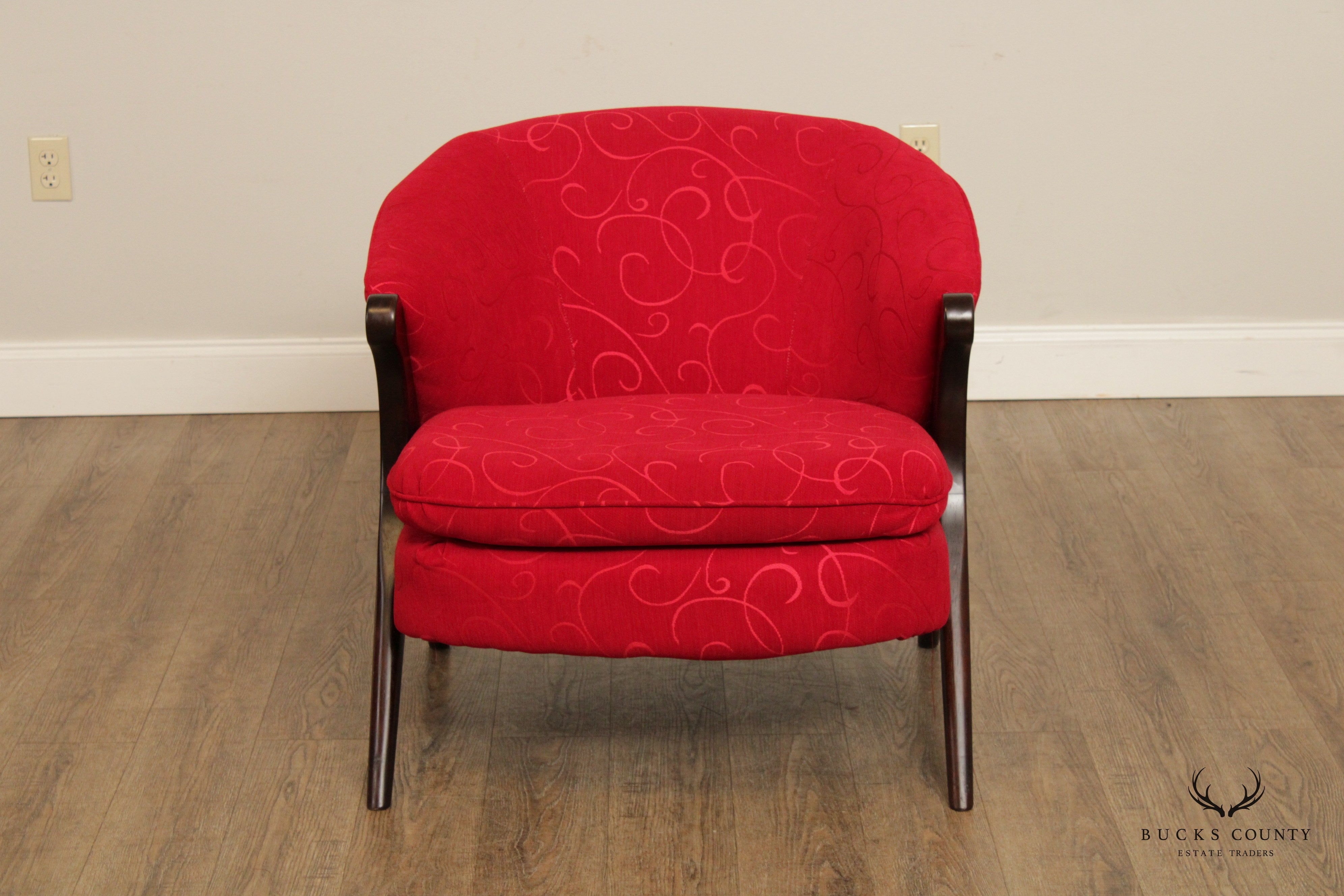 Modern Style Custom Upholstered Red Club Chair