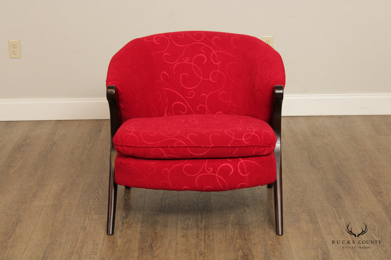 Modern Style Custom Upholstered Red Club Chair