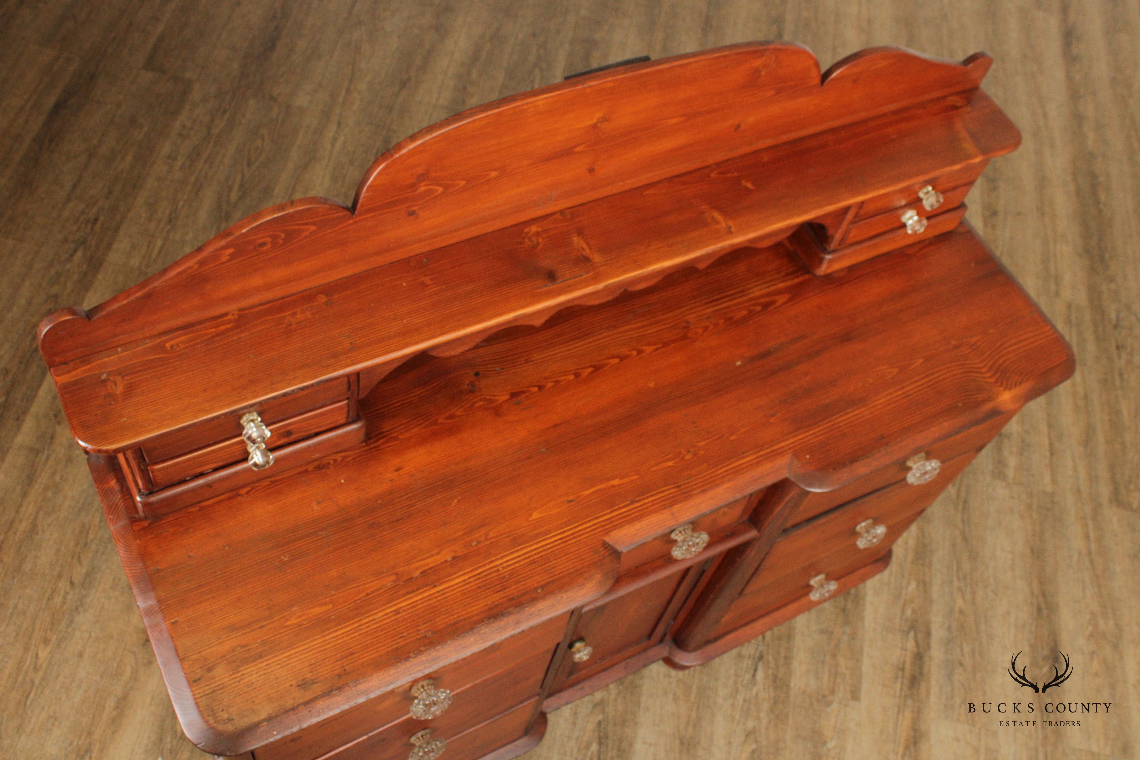 Antique English Pine Sideboard Server