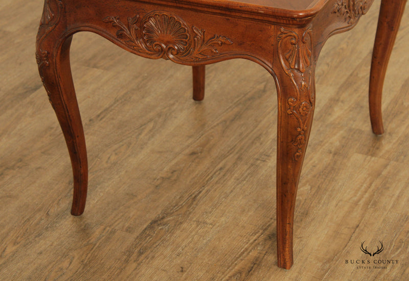 Henredon French Provincial Style Carved Walnut Side Table
