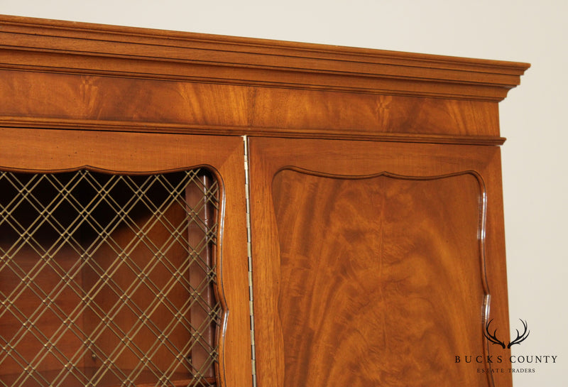 Regency Style Vintage Custom Quality Mahogany Breakfront Bookcase