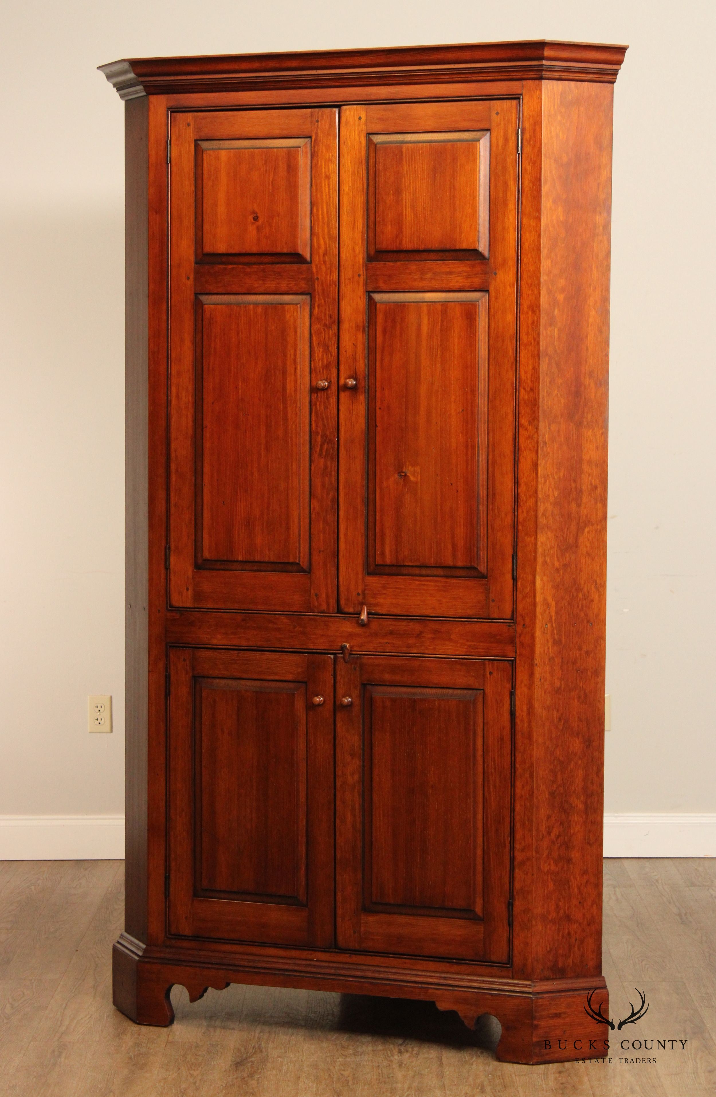 William Draper Chippendale  Style Pine Corner Cabinet