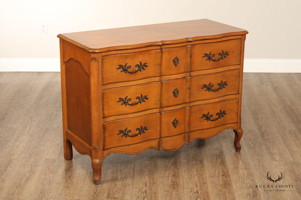 W&J Sloane French Louis XV Style Vintage Fruitwood Chest Of Drawers