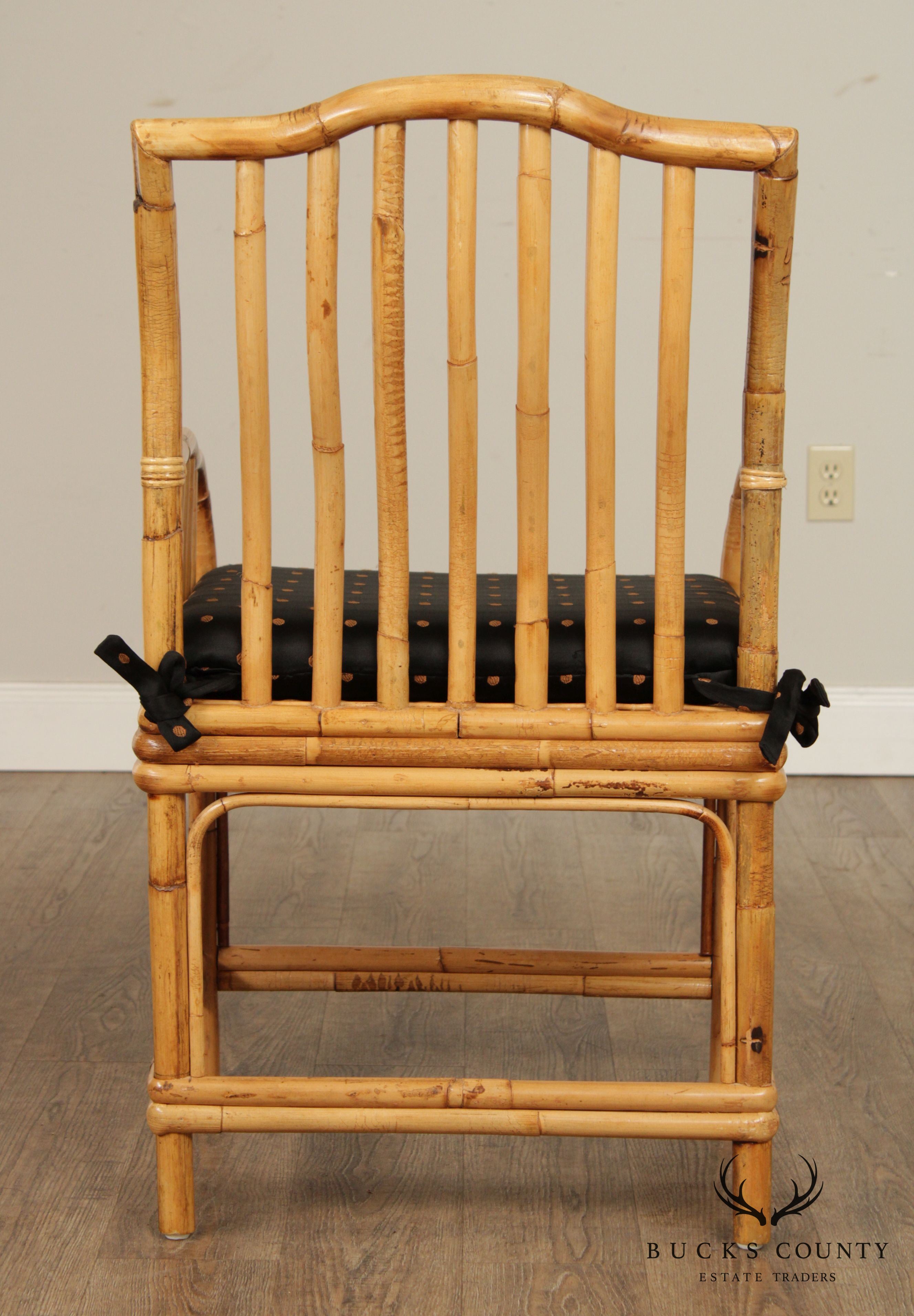 Vintage Pair Bamboo, Rattan Armchairs