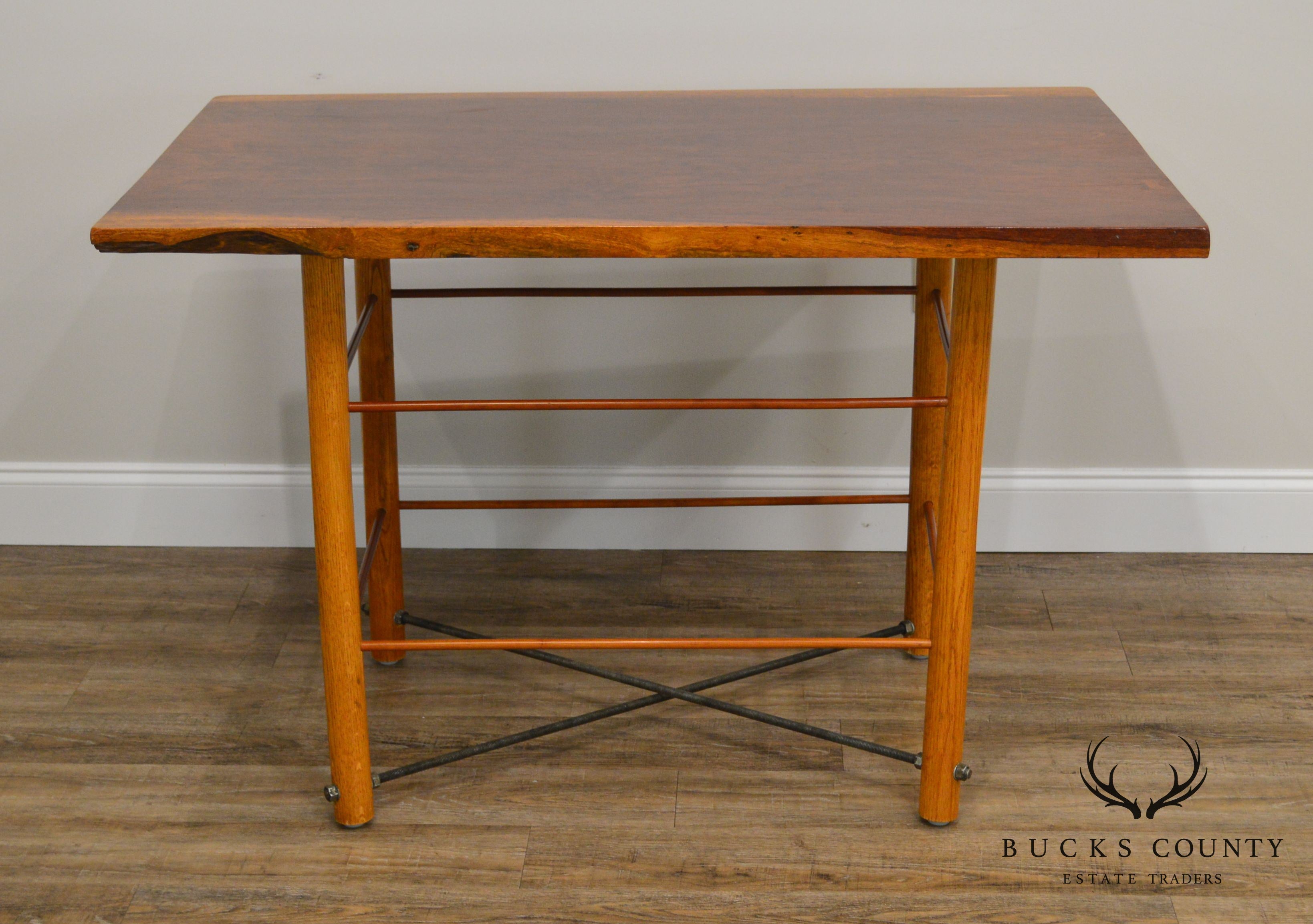 Exotic Rosewood top Studio Crafted Table with Bowtie and Cross