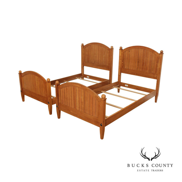 Ethan Allen 'Country Colors' Pair of Maple Twin Beds