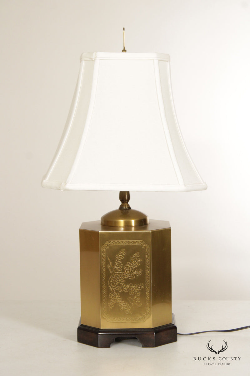 Wildwood Chinoiserie Etched Brass Tea Canister Lamp