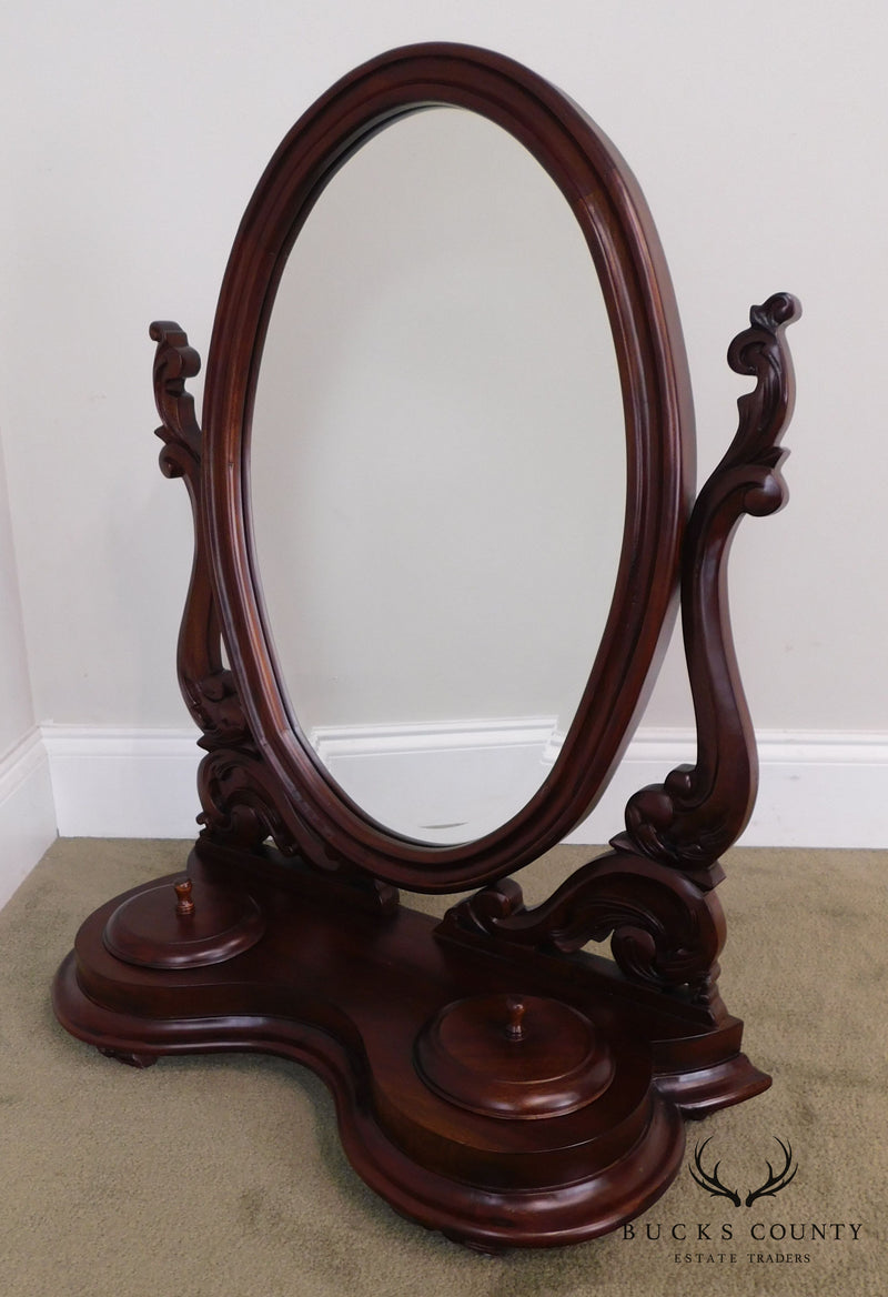 Victorian Style Solid Mahogany Shaving Mirror
