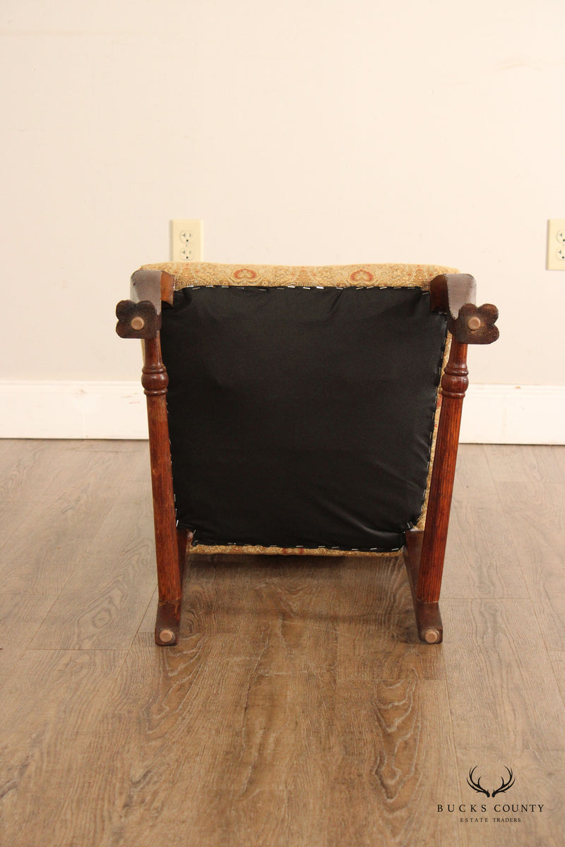 Antique Victorian Renaissance Revival Carved Oak Side Chair
