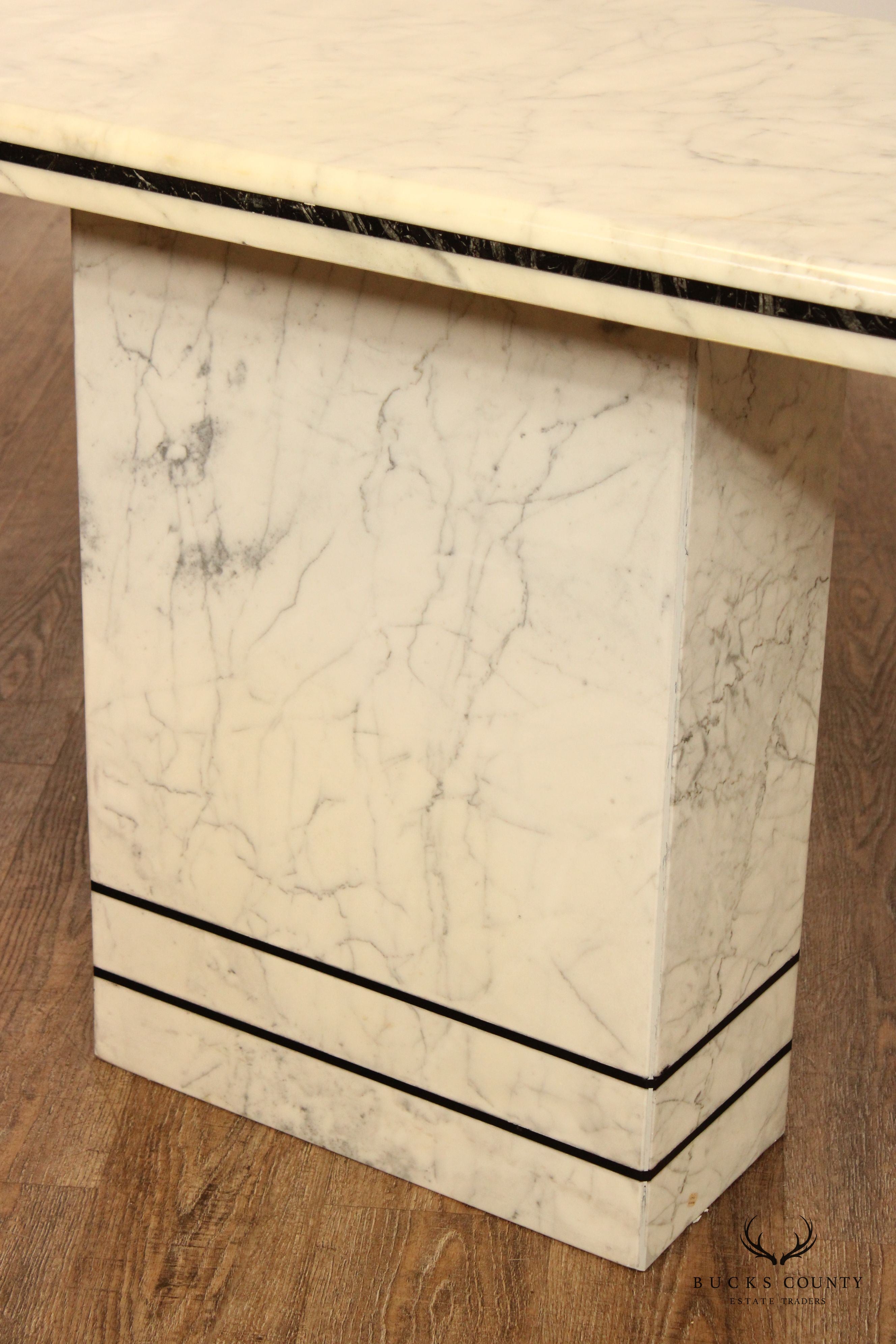 Italian Postmodern Marble Pedestal Console