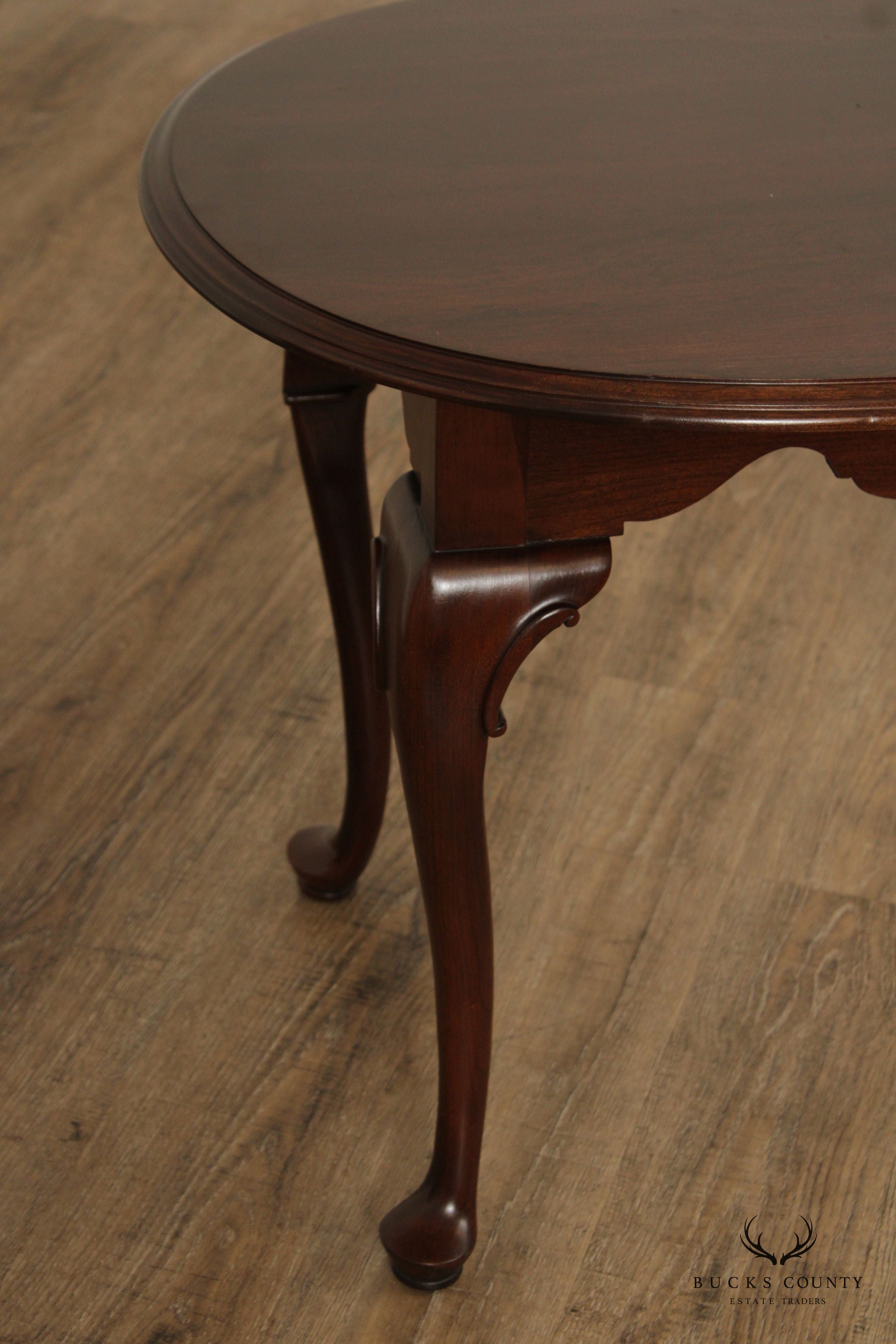 Ethan Allen 'Georgian Court' Queen Anne Style Carved Cherry End Table