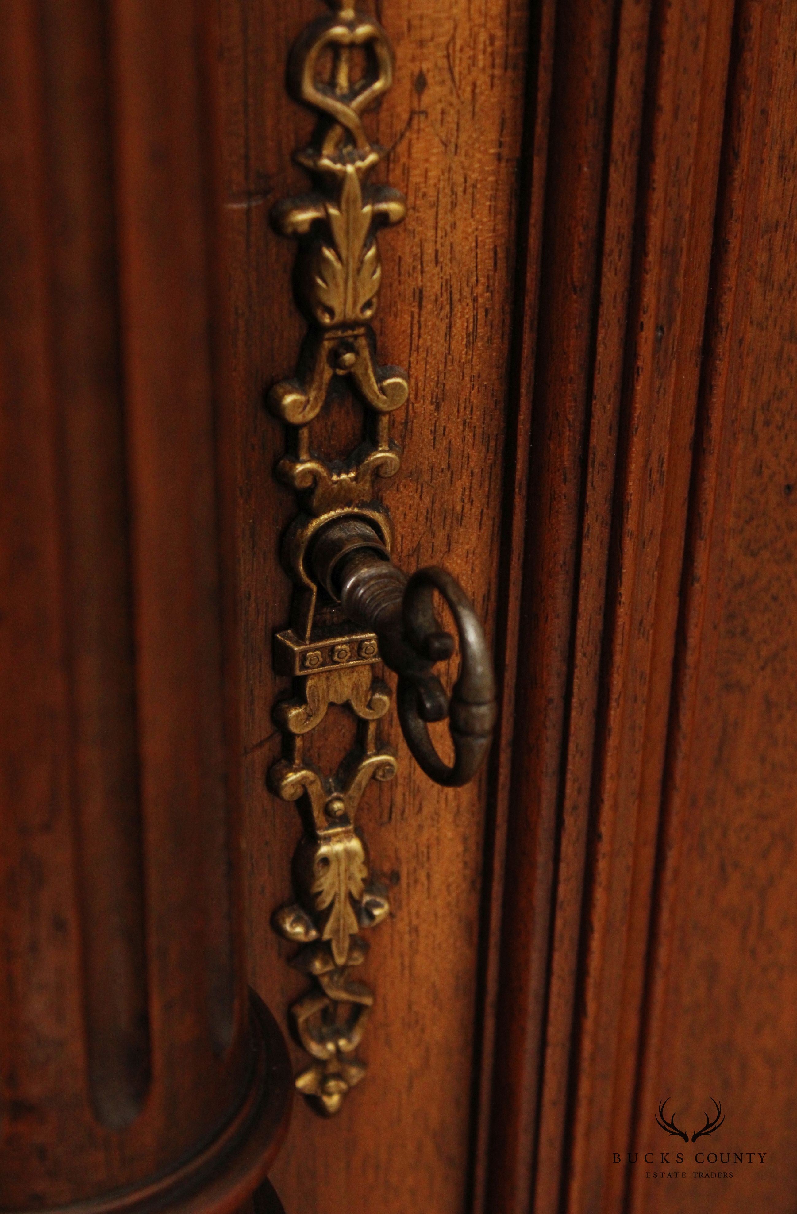 French Style Carved Walnut Confiturier Cabinet