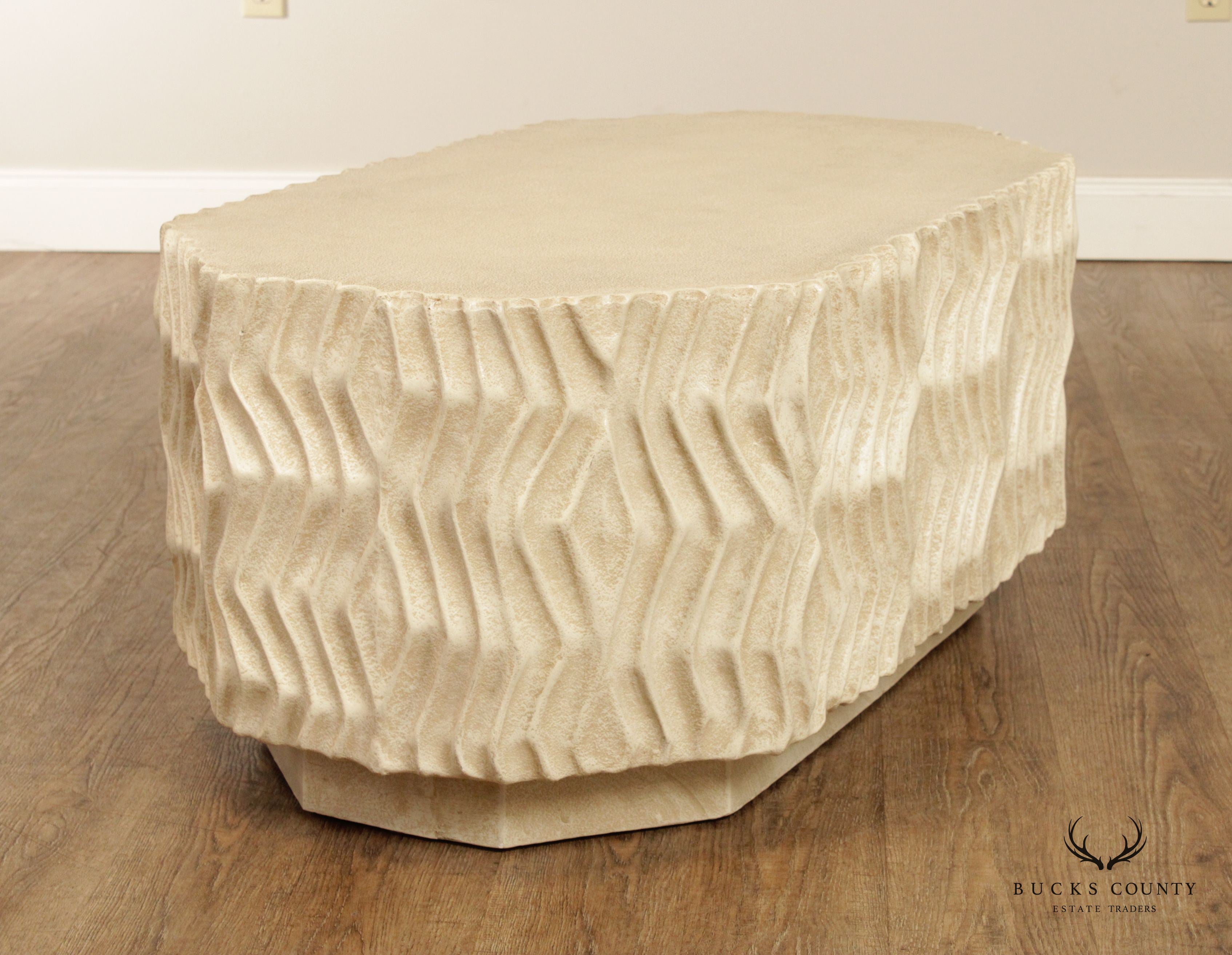 Postmodern Style Sculptural Plaster Coffee Table