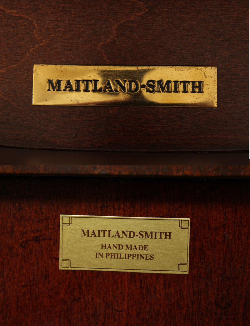 Maitland Smith Regency Style Mahogany Bowfront Chest of Drawers