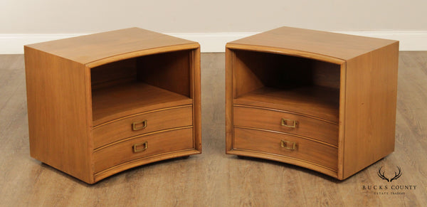 Johnson Furniture Paul Frankl Mid Century Modern Pair Nightstands