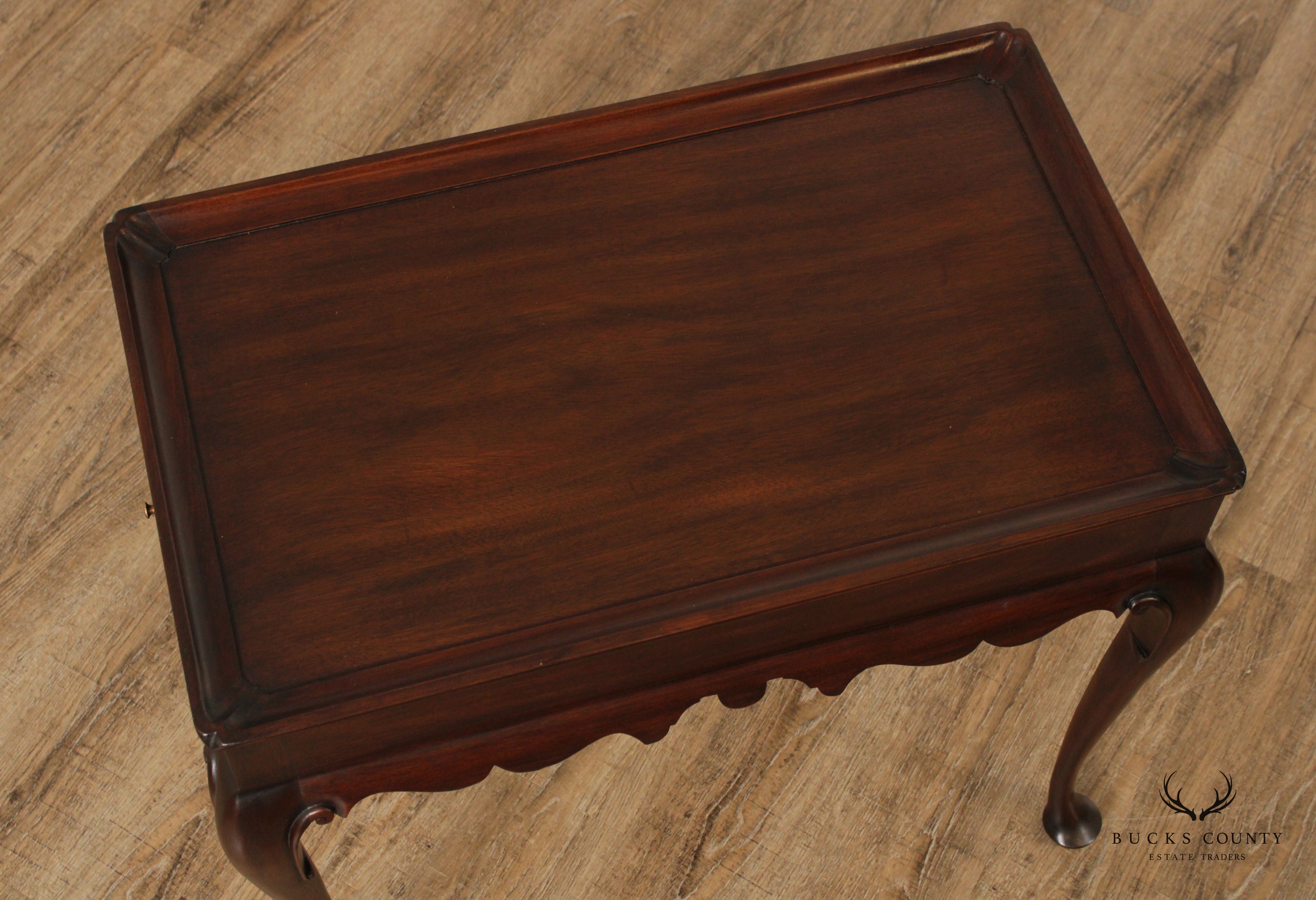 Henkel Harris Queen Anne Style Mahogany Tea Table