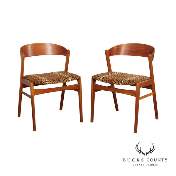 Erik Kirkegaard Danish Modern Pair of Teak Dining Chairs