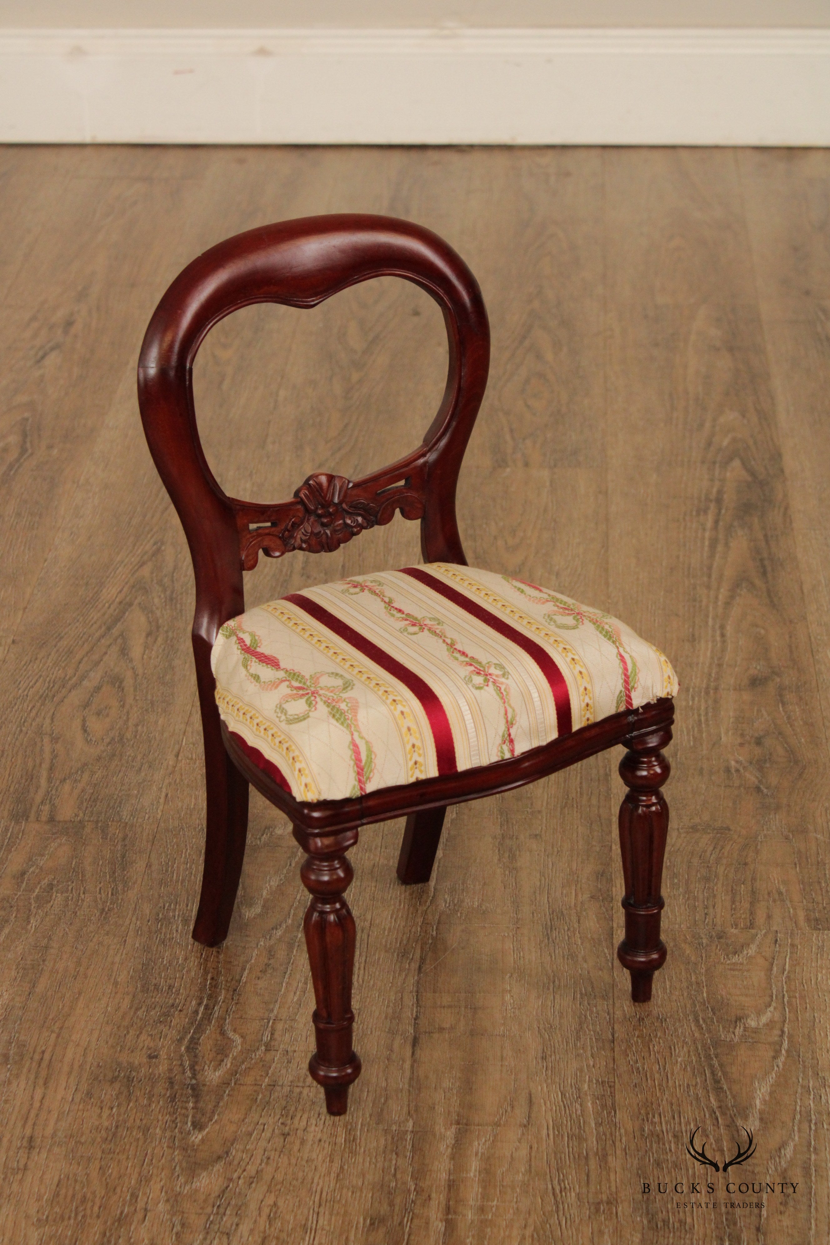 Victorian Style Balloon Back Mahogany Children's or Doll Parlor Chair