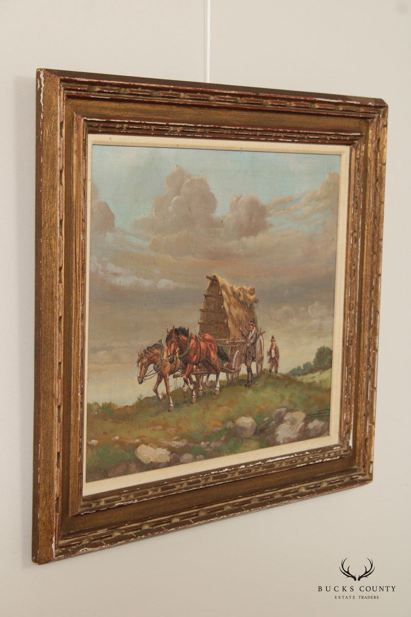 Elemer Kovacs Framed Covered Wagon Painting