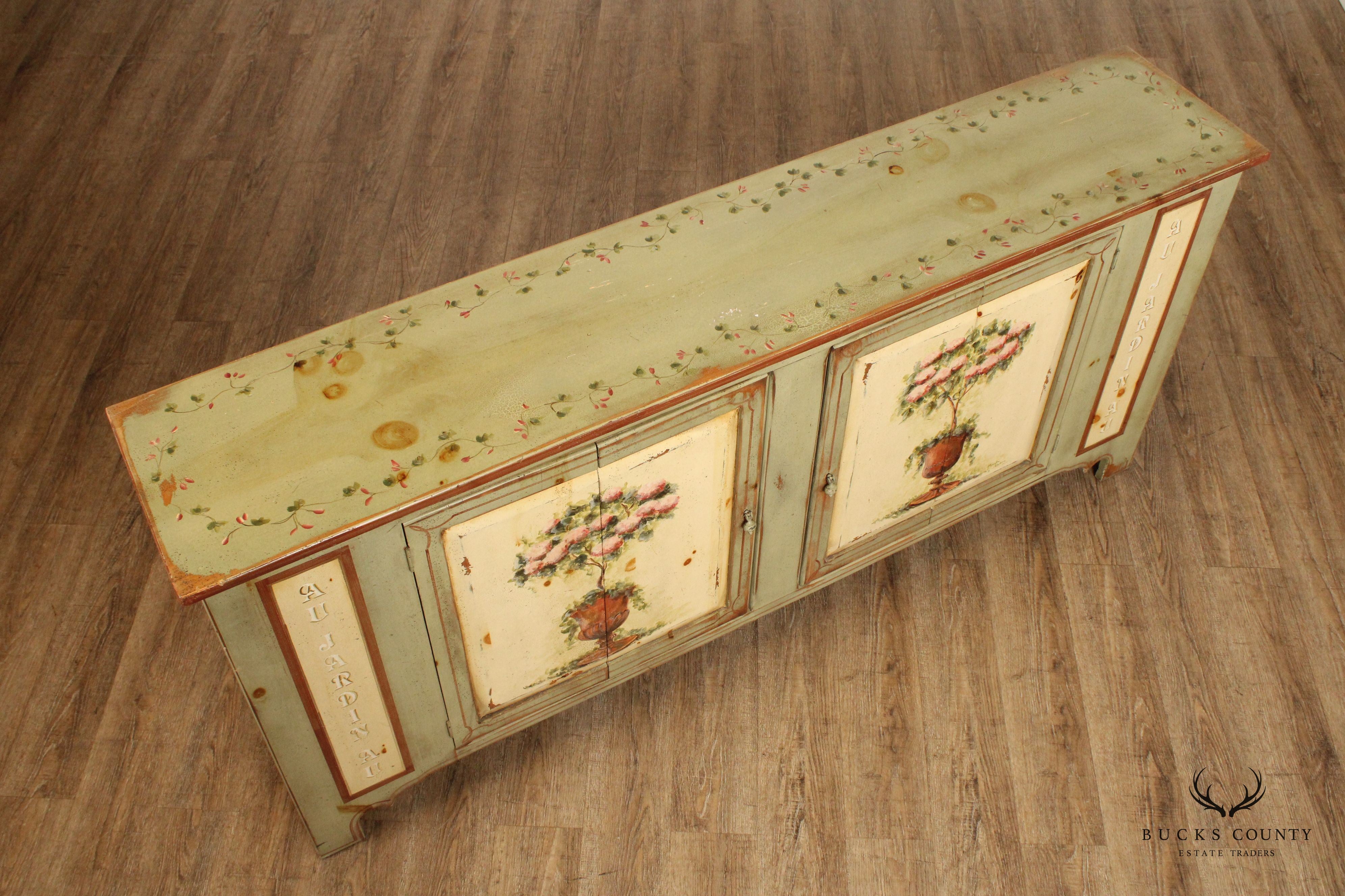 HABERSHAM PLANTATION COUNTRY FRENCH STYLE PAINT DECORATED BUFFET SIDEBOARD