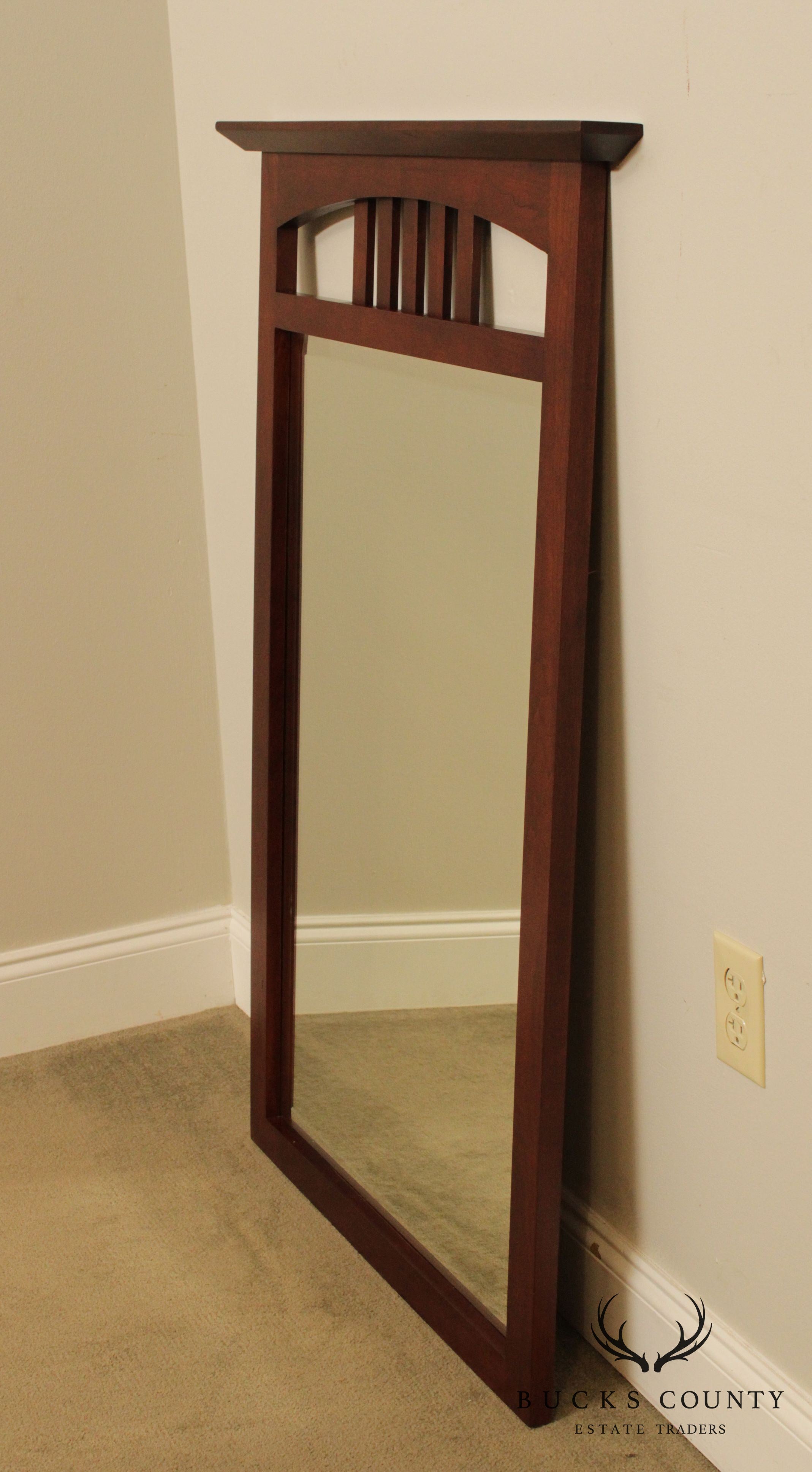 Solid Cherry Frame Beveled Wall Mirror