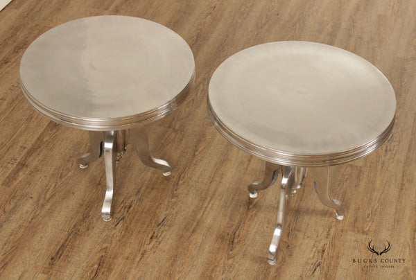 Allen Copley Designs Pair of 'Barbados' Cast Aluminum Side Tables