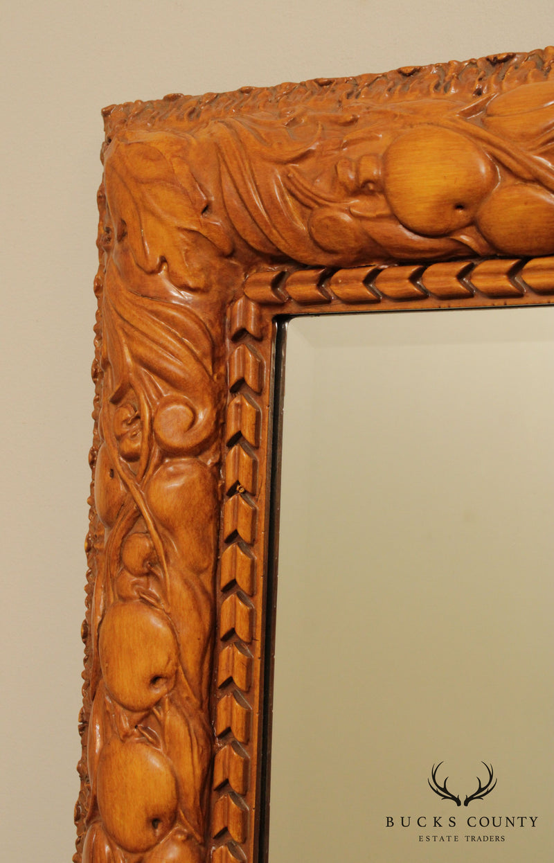 Friedman Brothers Fruit Carved Beveled Wall Mirror