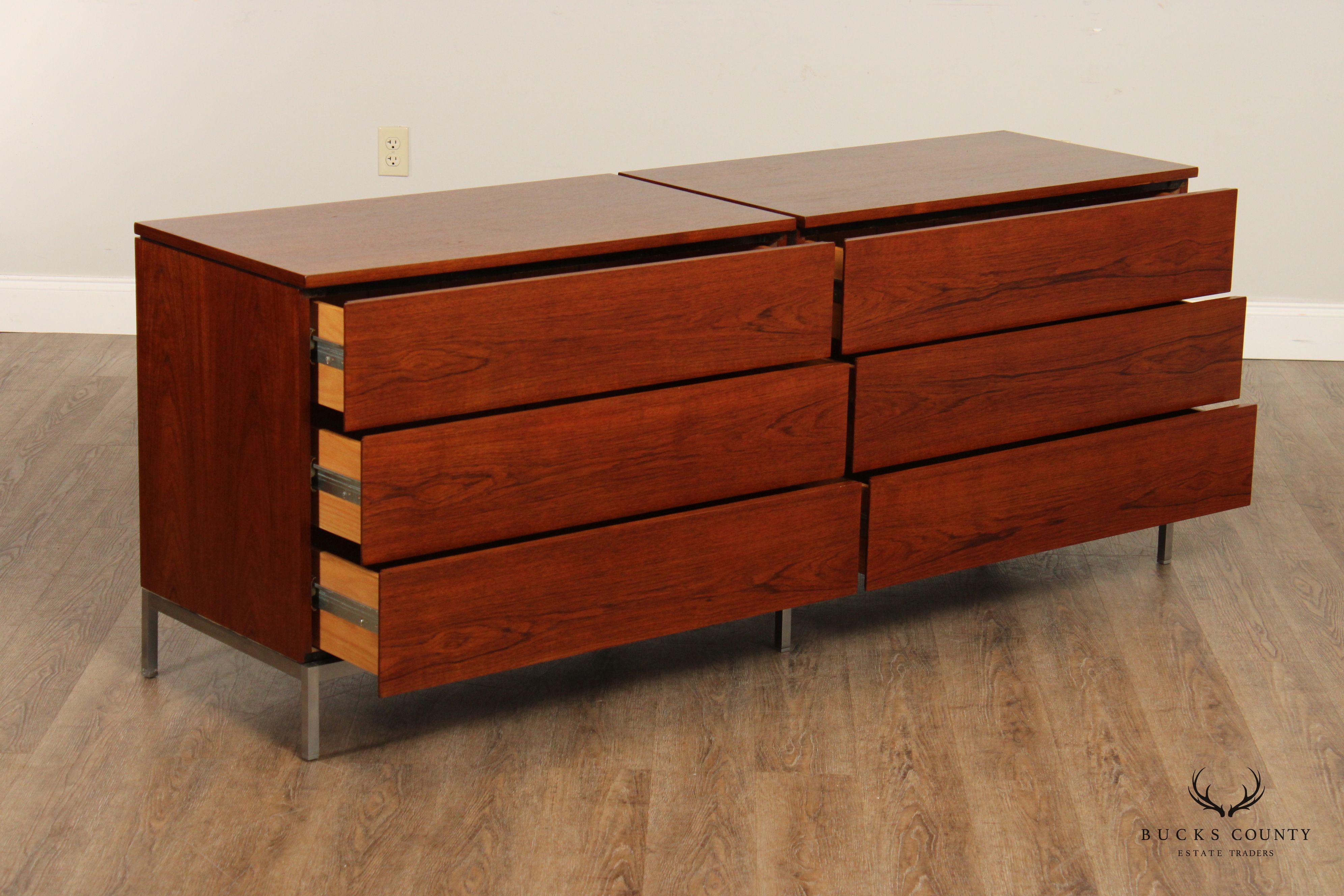 Floence Knoll Mid Century Modern Teak Double Dresser