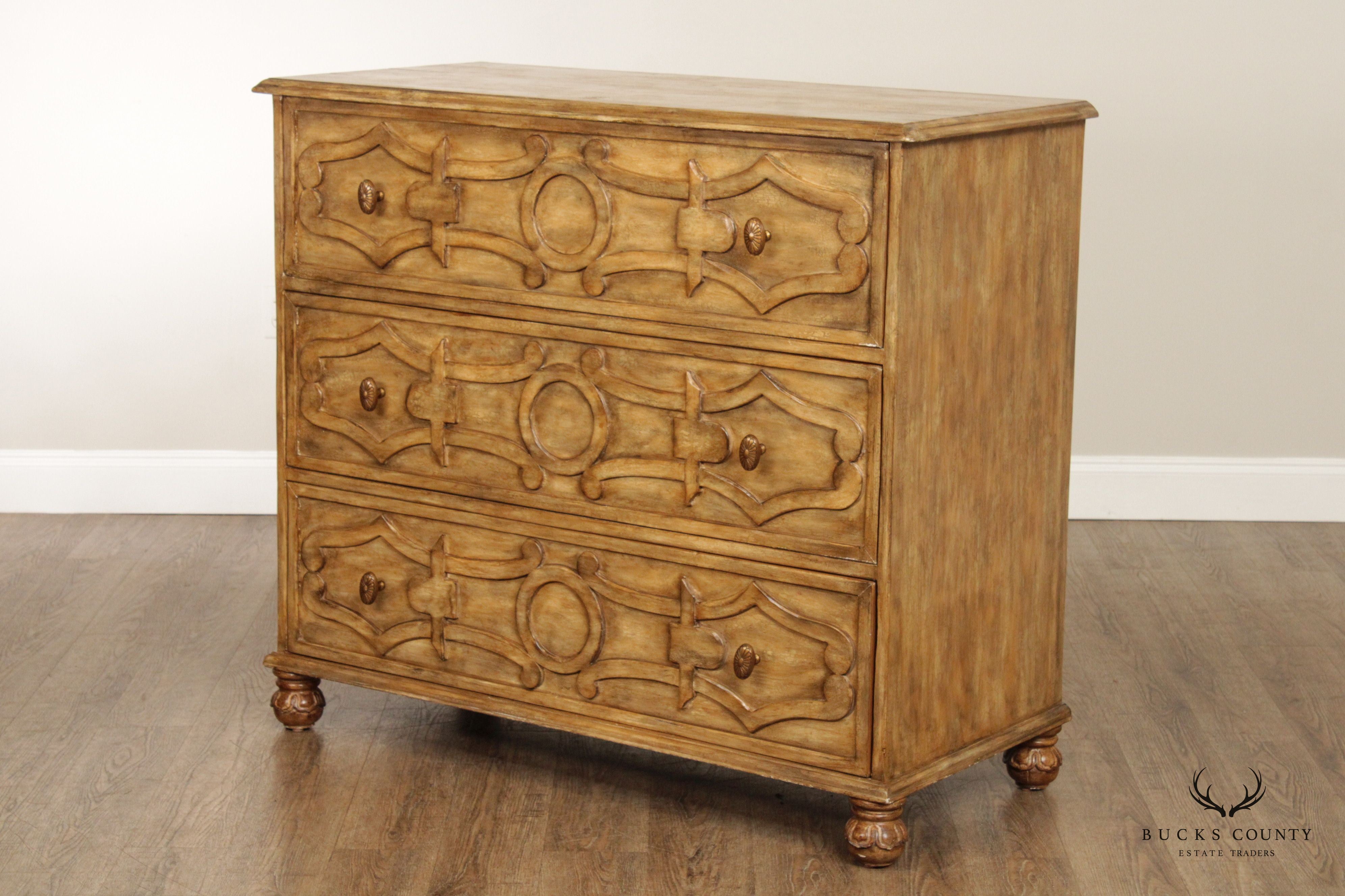 Belgian Style Carved Chest of Drawers