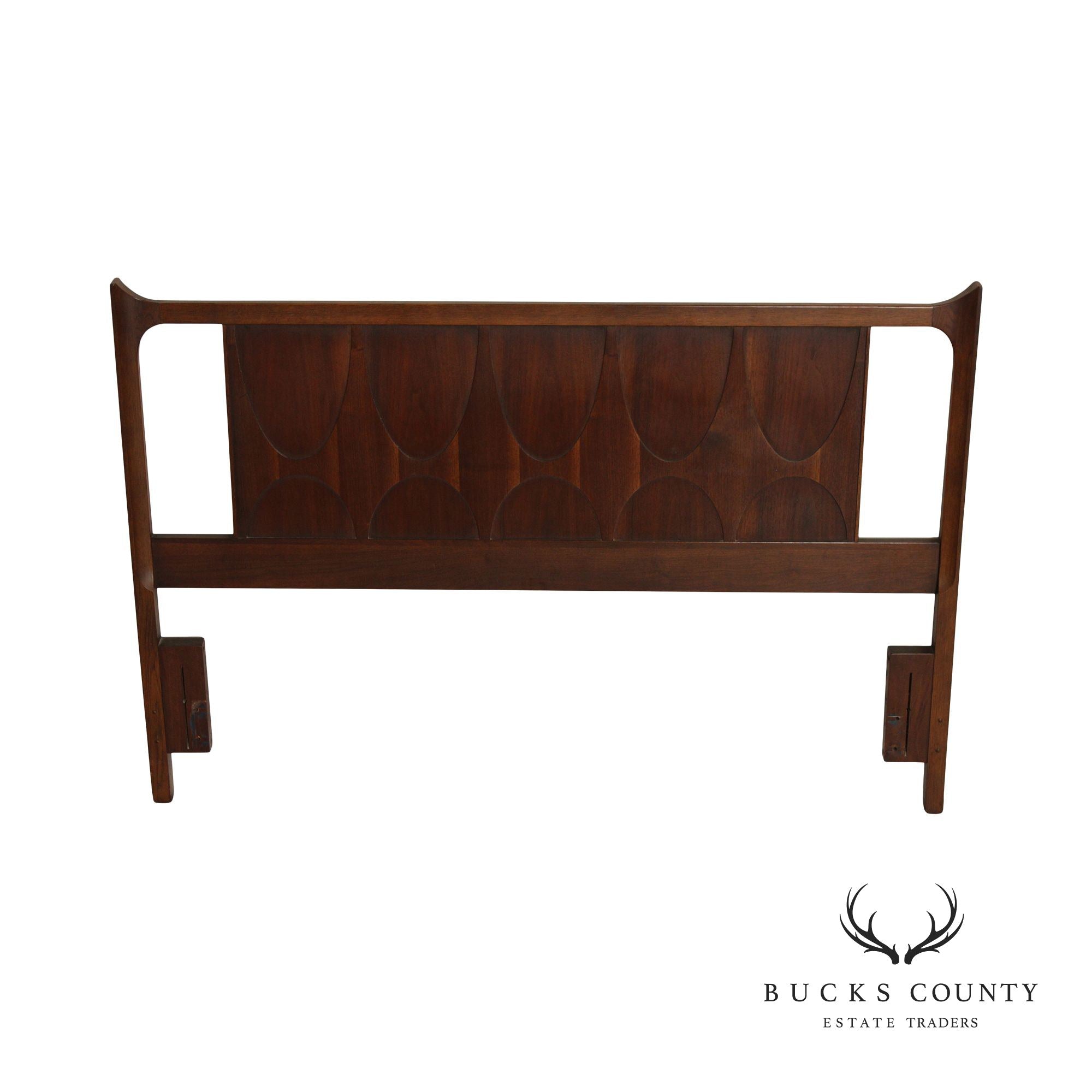 Broyhill Brasilia Mid Century Modern Queen Size Walnut Headboard