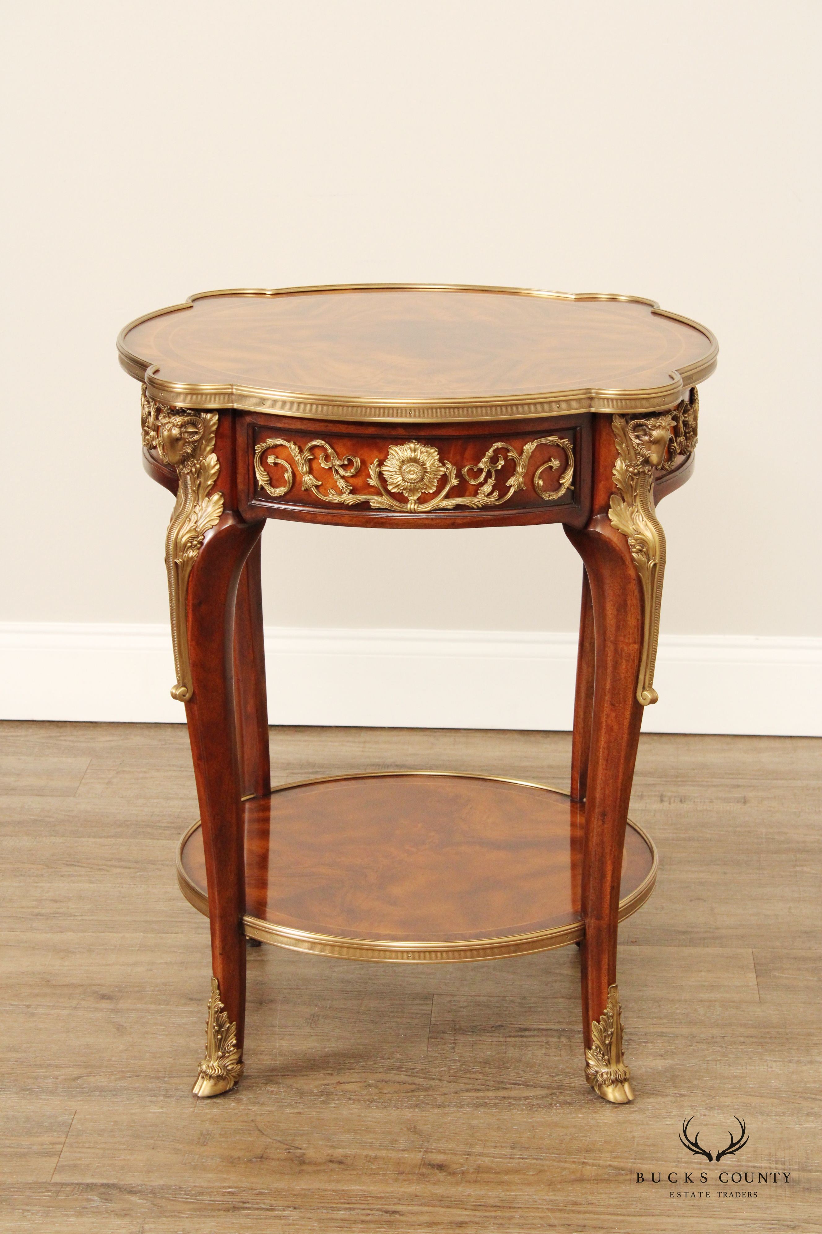 Theodore Alexander French Louis XV Style Mahogany 'Bernadette' Side Table