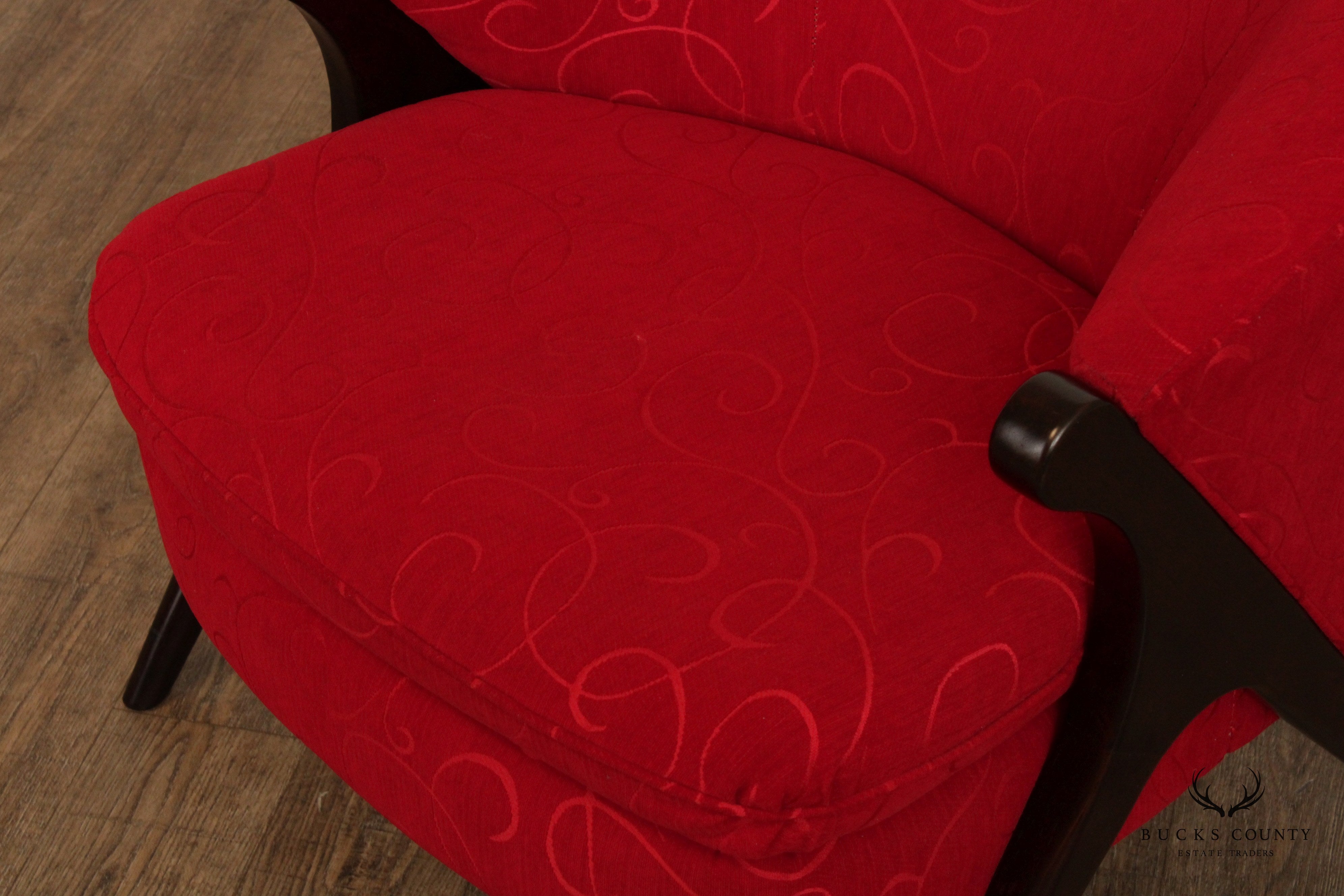 Modern Style Custom Upholstered Red Club Chair