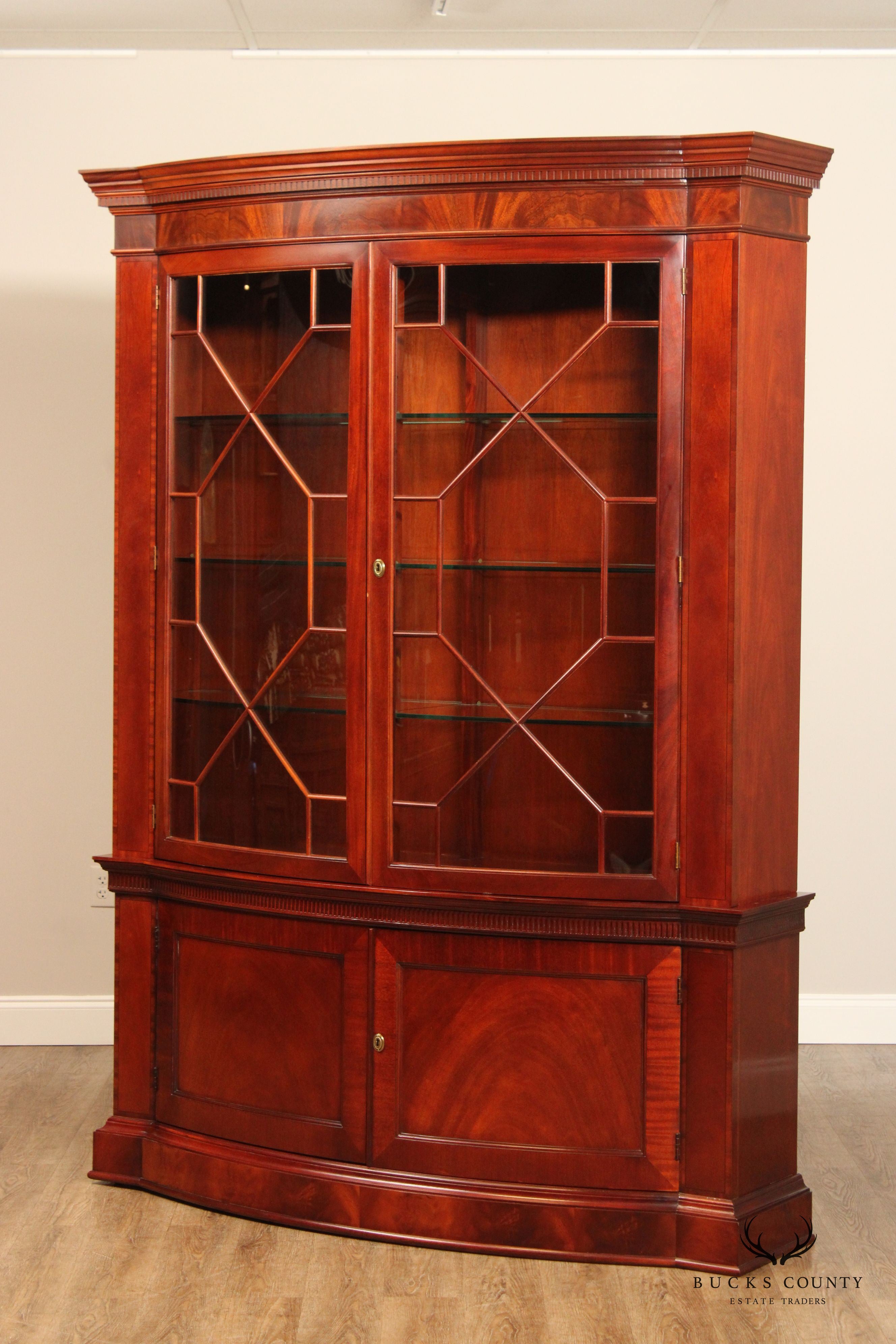 Baker Furniture Historic Charleston Collection Mahogany China Cabinet Bookcase