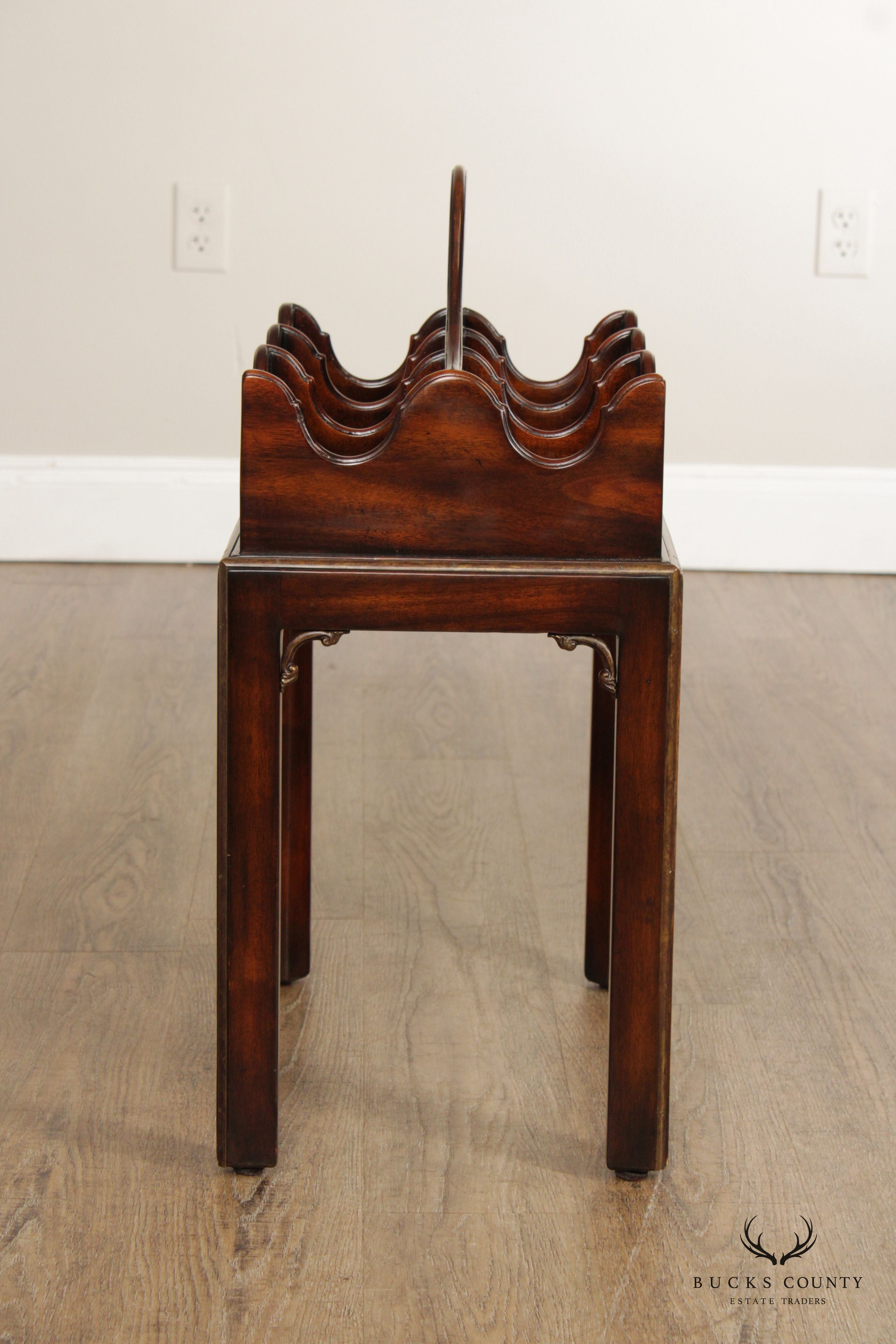 Maitland Smith Georgian Style Mahogany Six-Bottle Stand