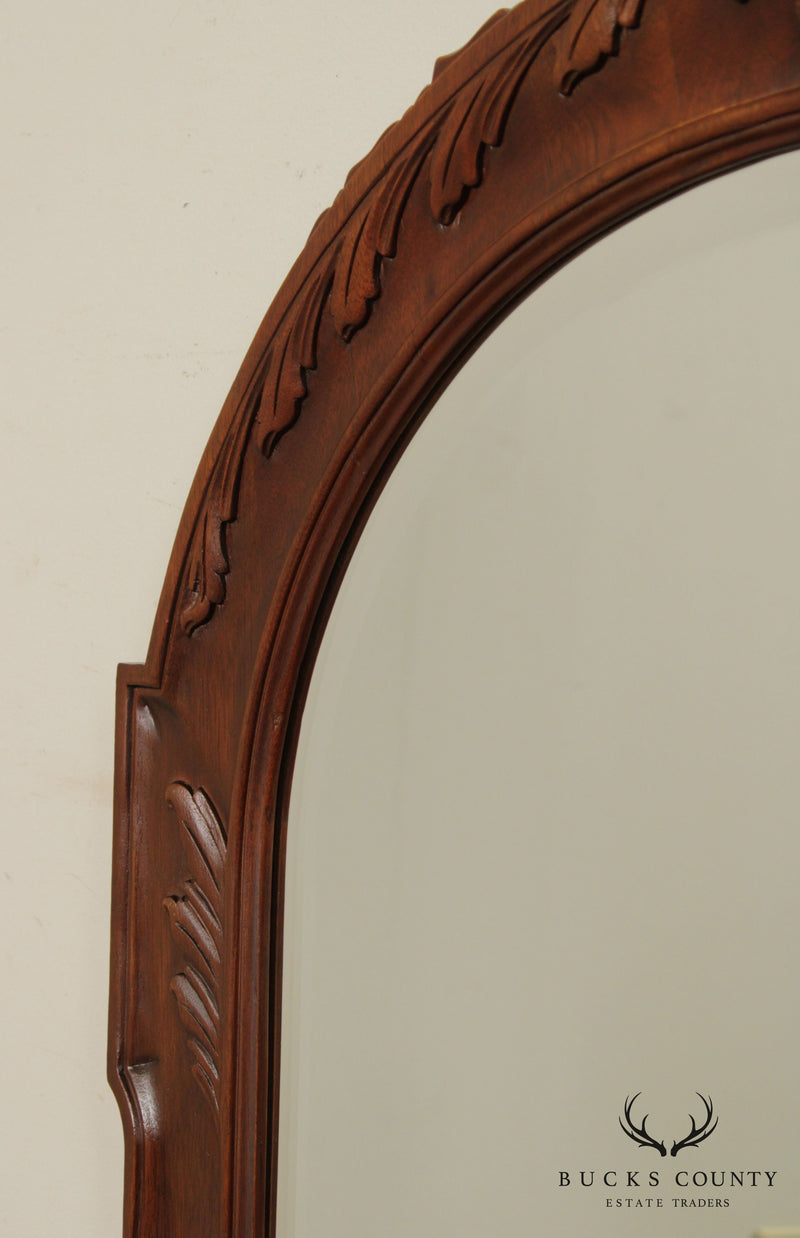 Henkel Harris Mahogany Carved Beveled Wall Mirror