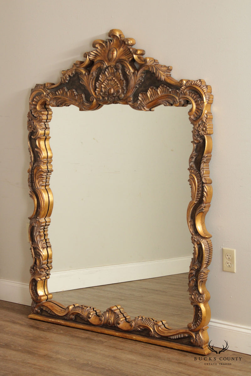 LaBarge Rococo Style Large Gold Gilt Carved Wall Mirror